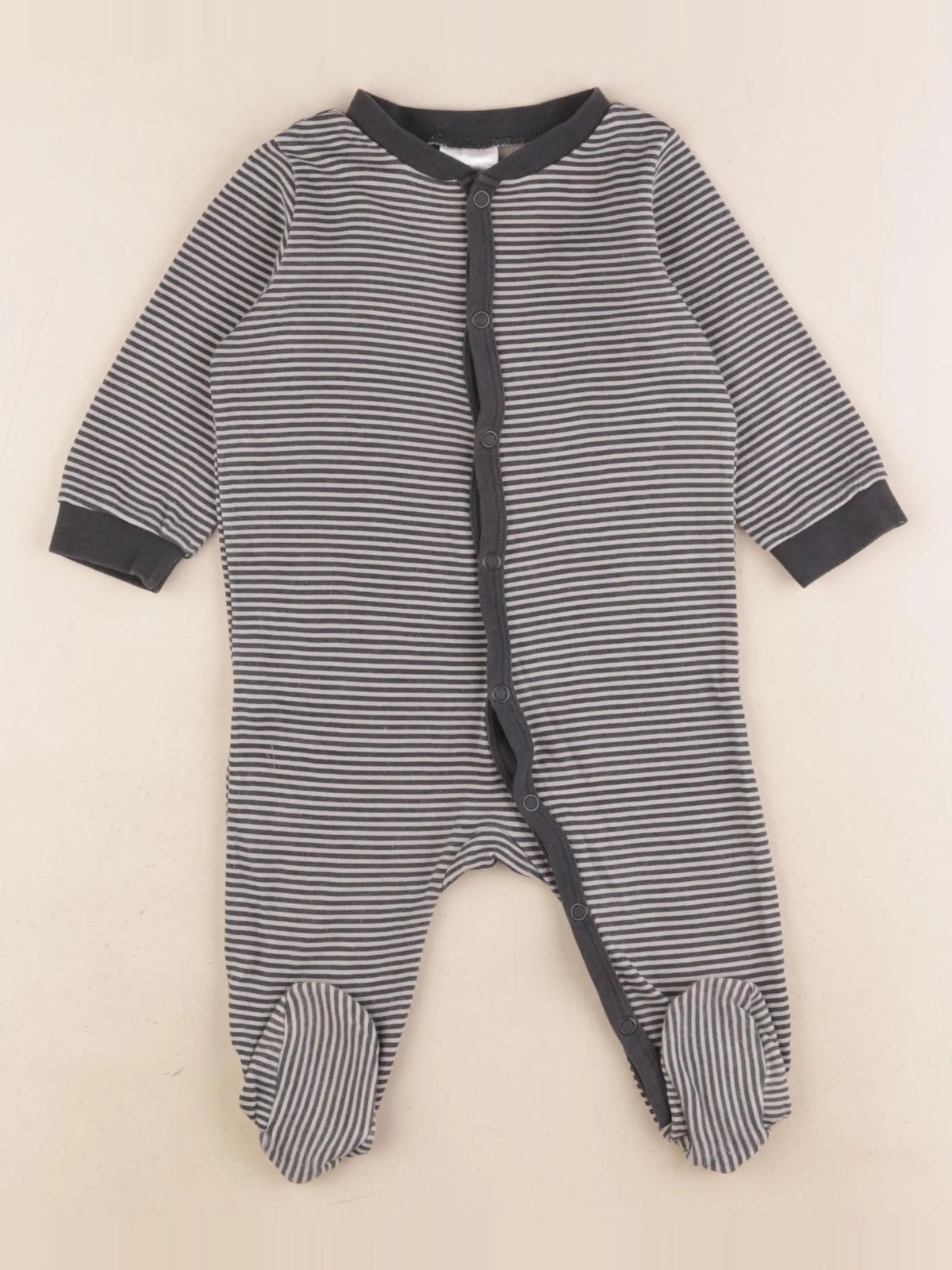 H&M - pyjama coton gris - 2/4 mois