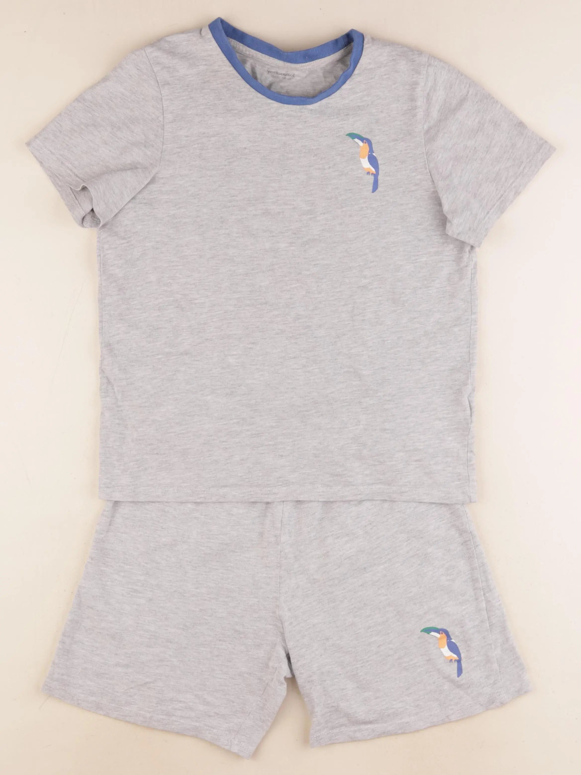 Vertbaudet - pyjama coton bleu, gris - 10 ans