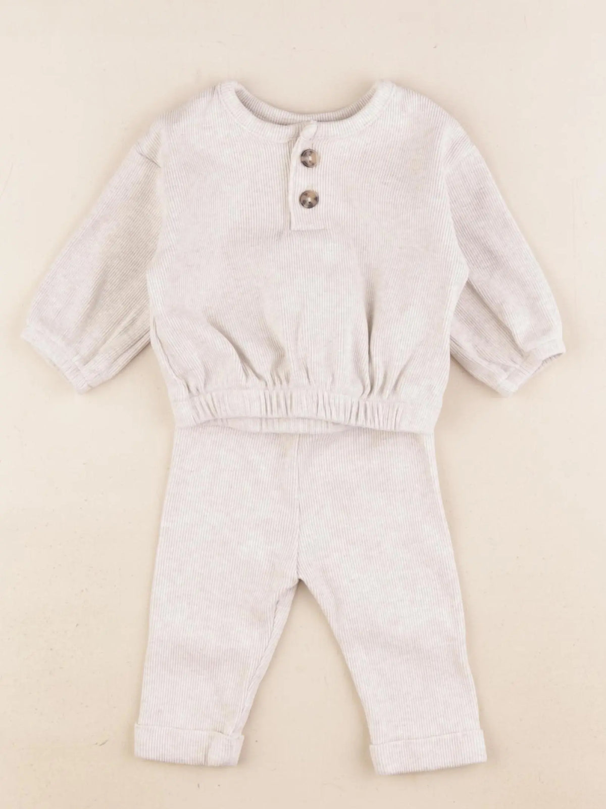 H&M - ensemble beige - 2/4 mois