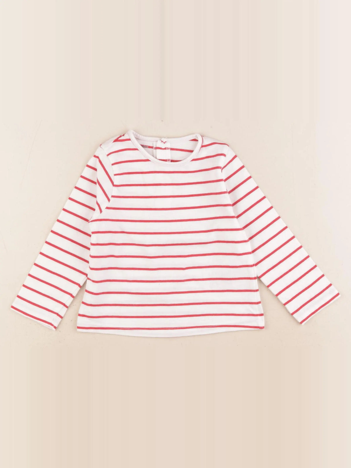 Vertbaudet - tee-shirt blanc, rouge - 18 mois