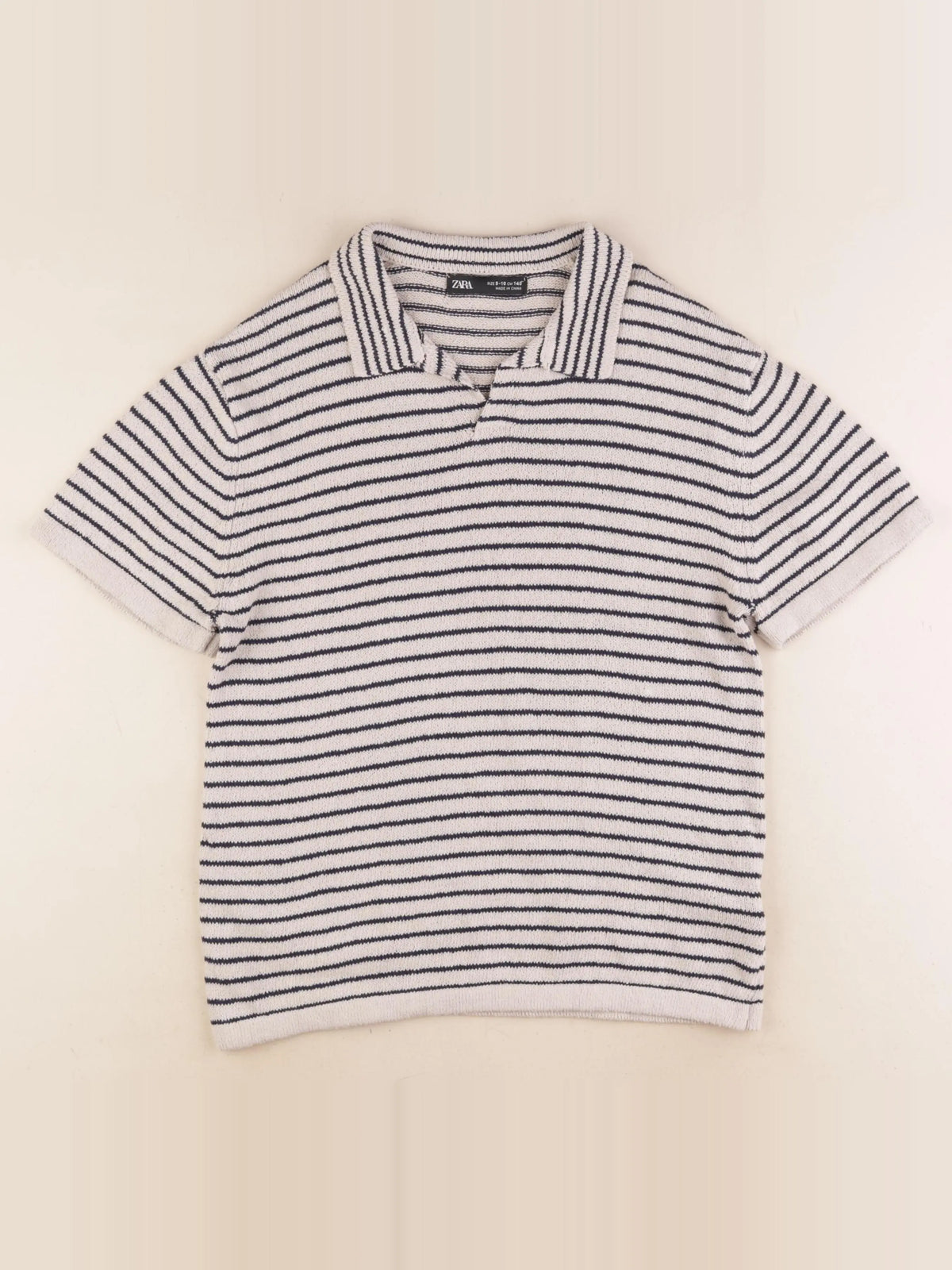 Zara - polo bleu, beige - 9/10 ans
