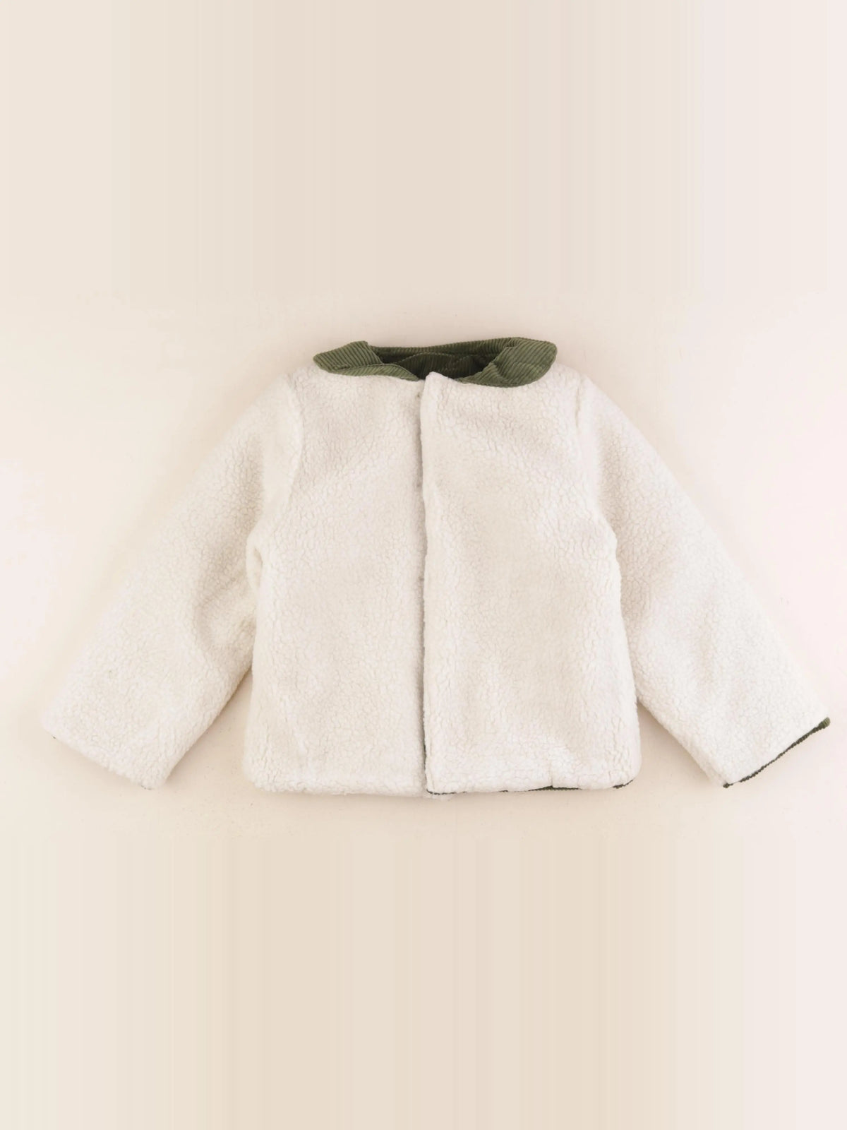 Maison Marelle - manteau réversible vert, beige - 5 ans