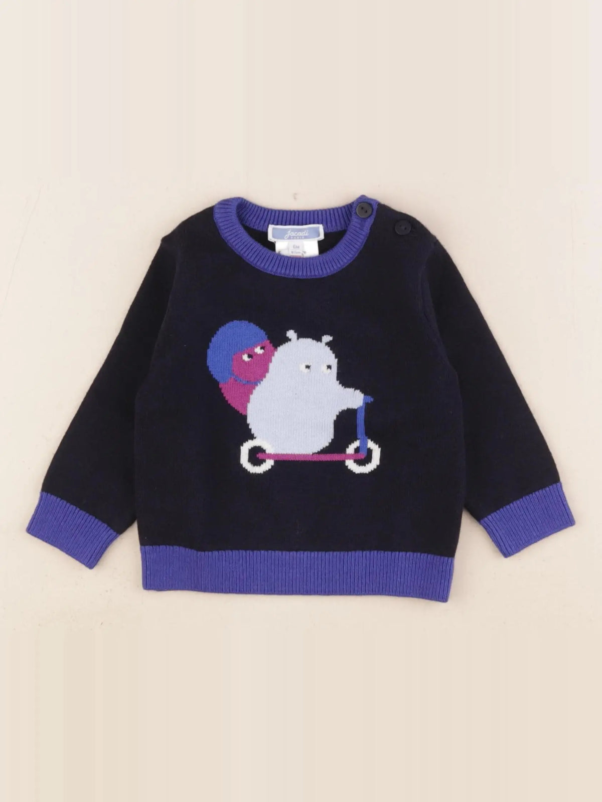 Jacadi - pull bleu - 6 mois