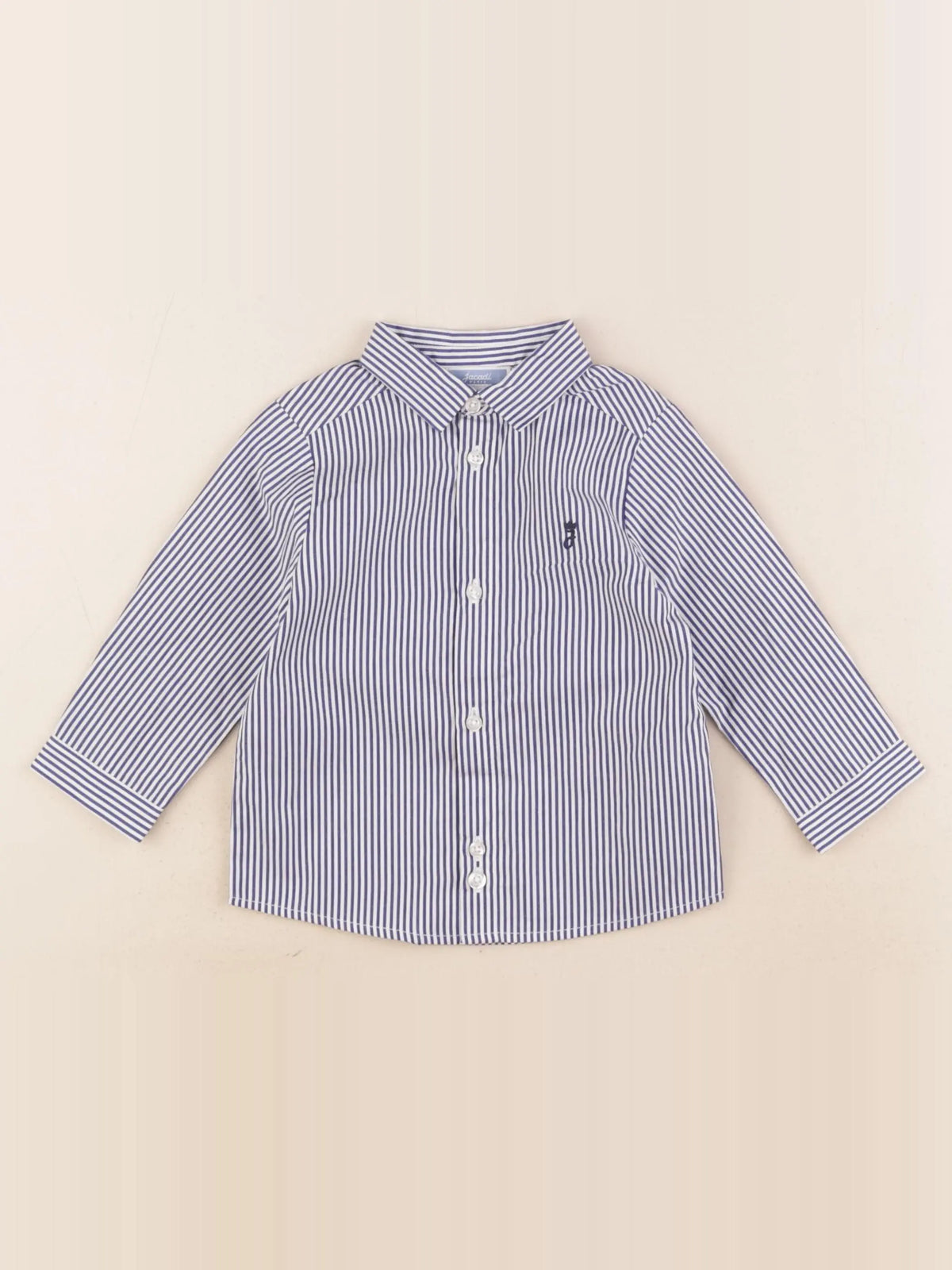 Jacadi - chemise blanc, bleu - 12 mois