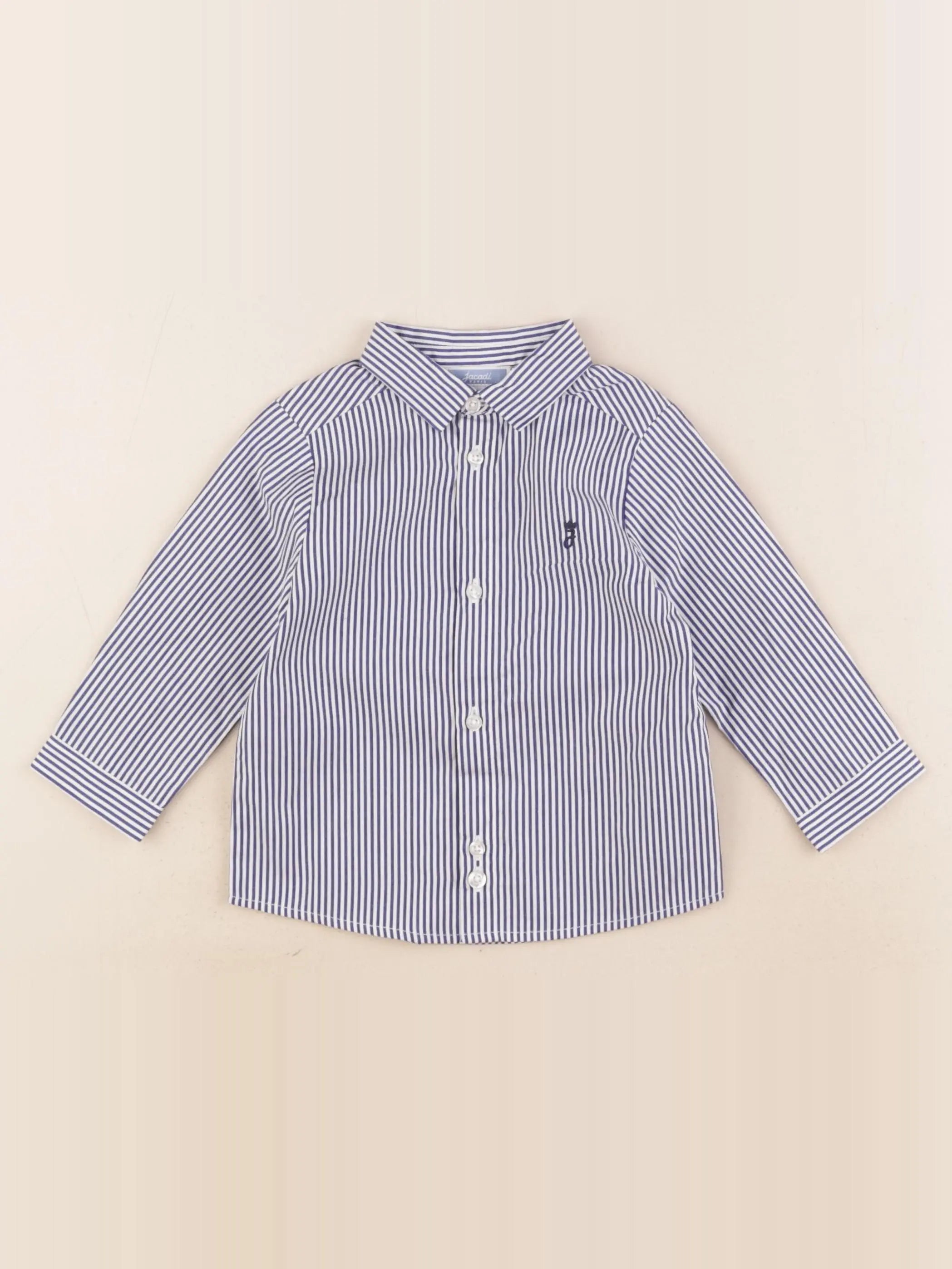 Jacadi - chemise blanc, bleu - 12 mois