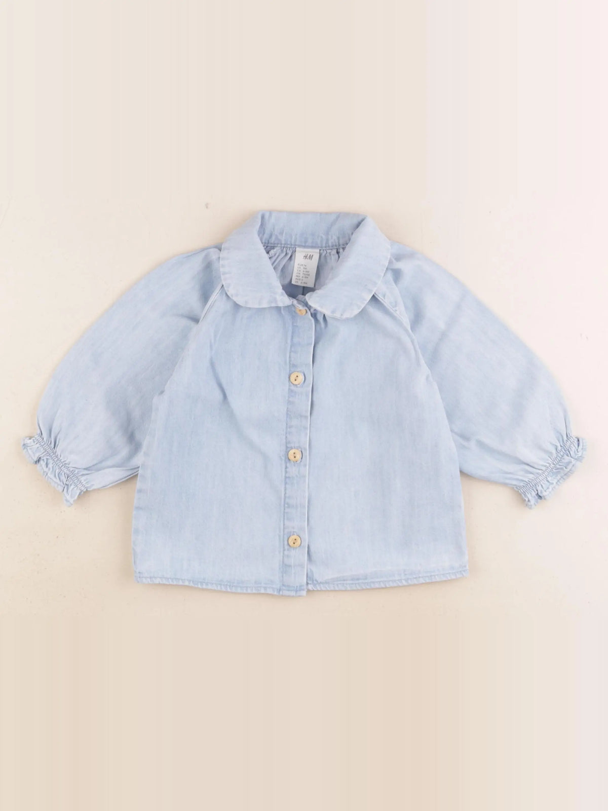 H&M - blouse bleu - 6/9 mois
