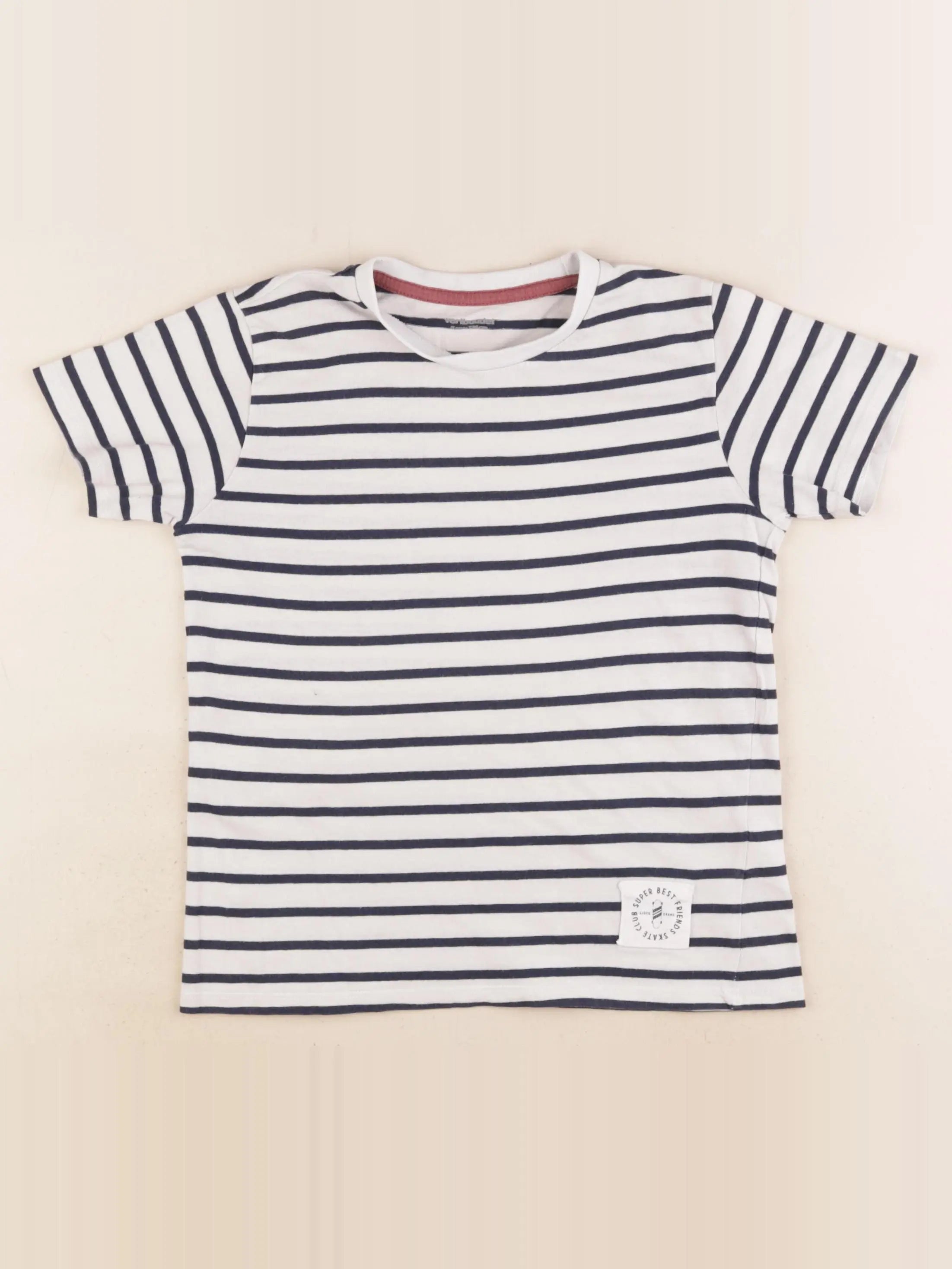 Vertbaudet - tee-shirt bleu, blanc - 8 ans
