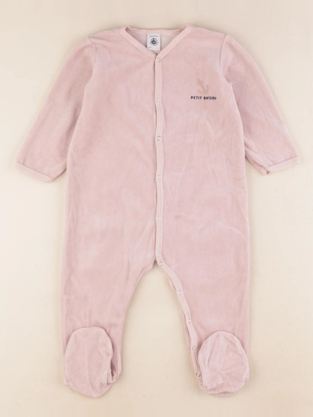 Petit Bateau - pyjama velours rose - 18 mois