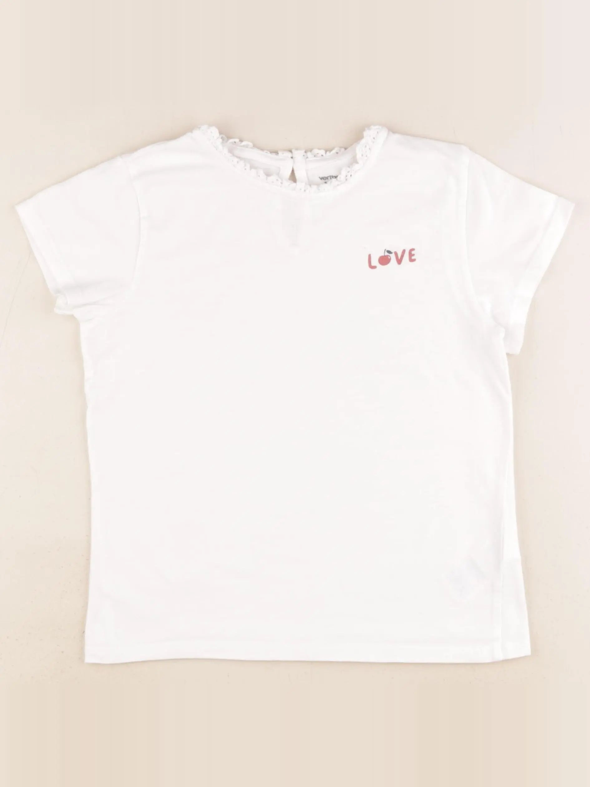 Vertbaudet - tee-shirt blanc - 8 ans