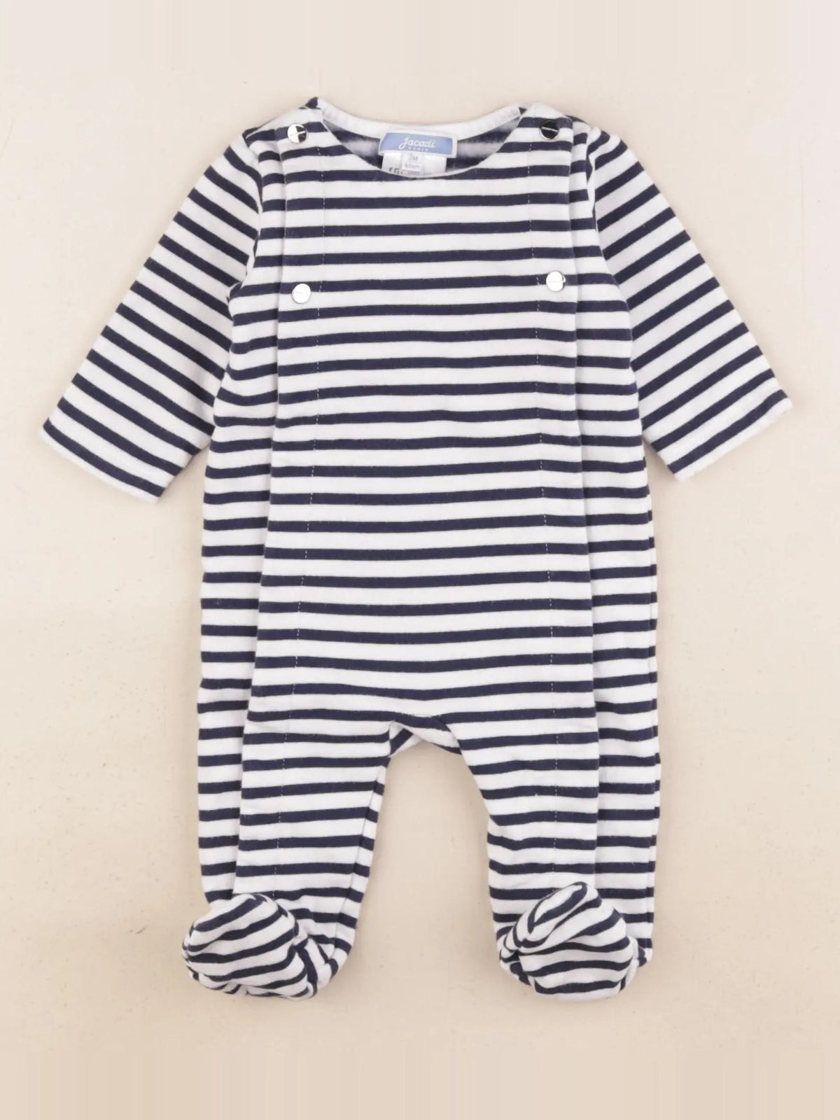 Jacadi - pyjama coton bleu - 3 mois