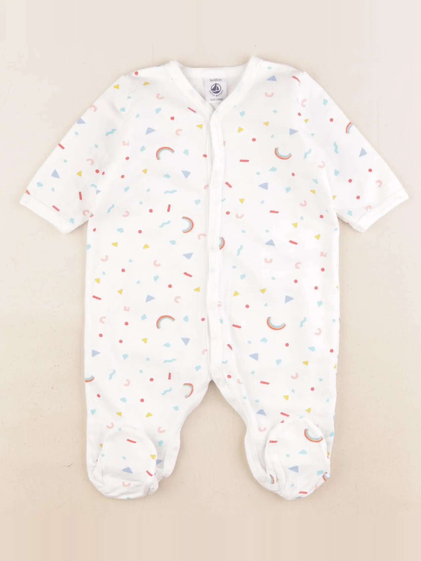 Petit Bateau - pyjama velours multicolore - 3 mois