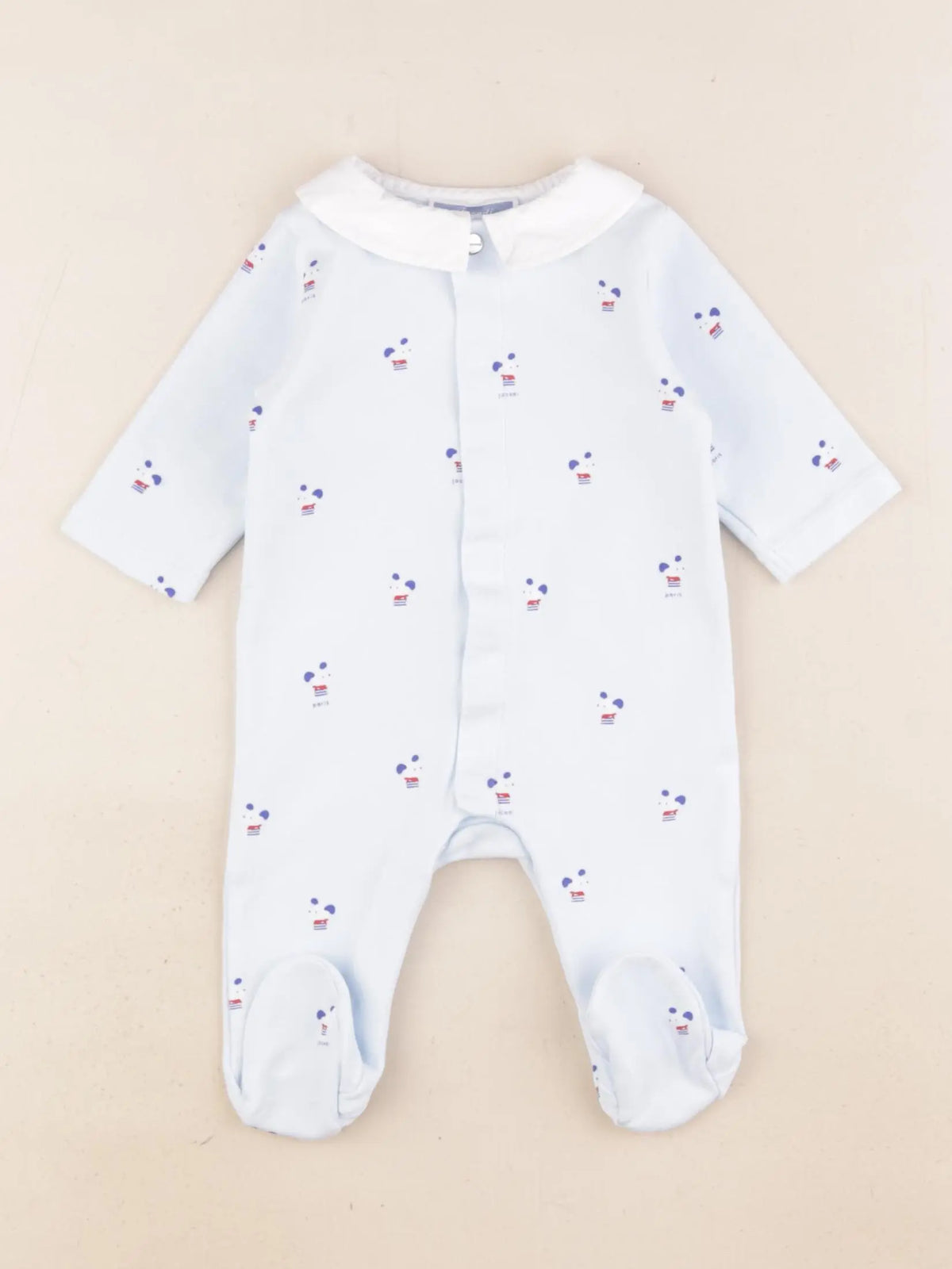 Jacadi - pyjama coton bleu - 3 mois
