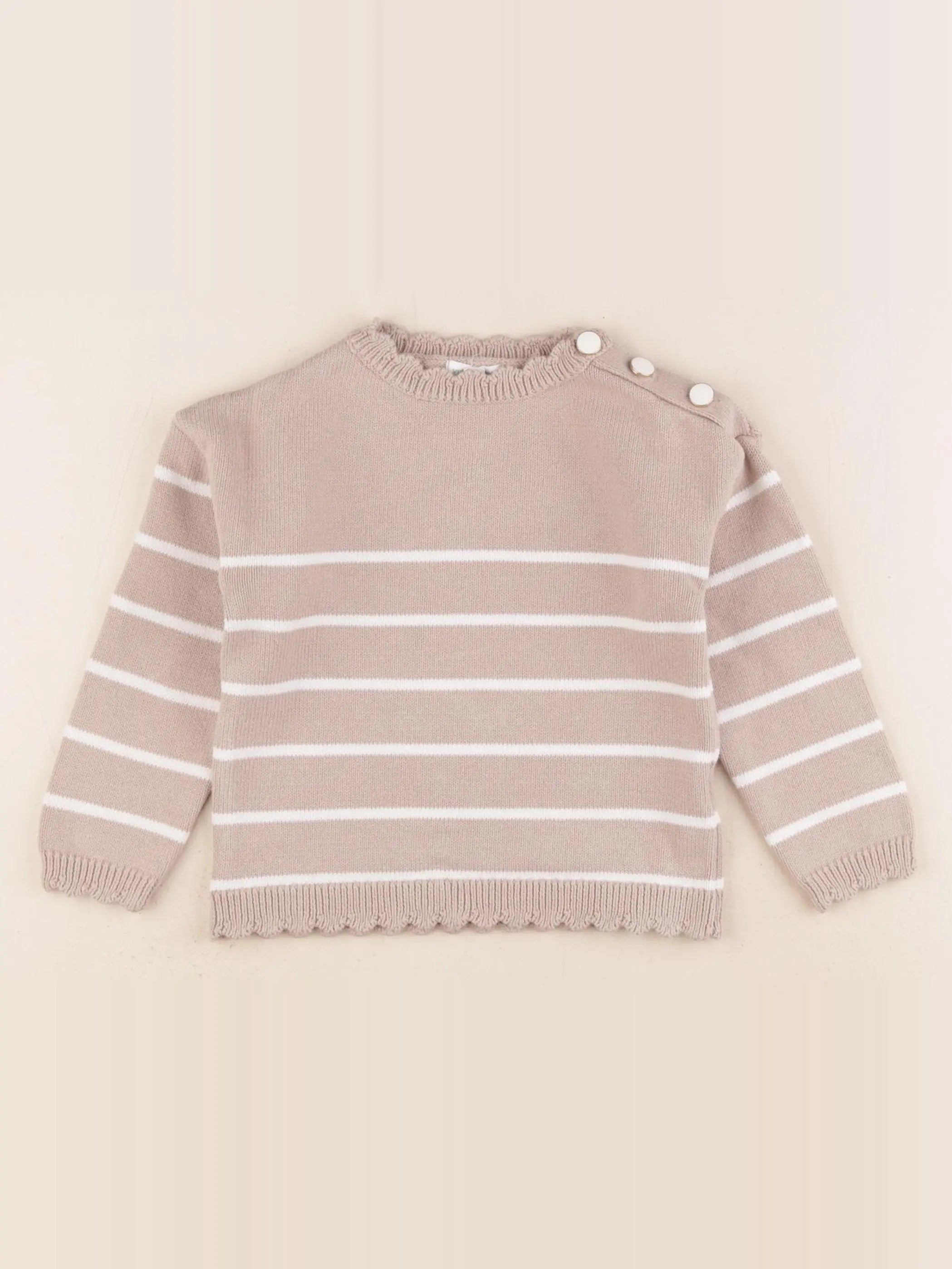 Vertbaudet - pull beige - 4 ans