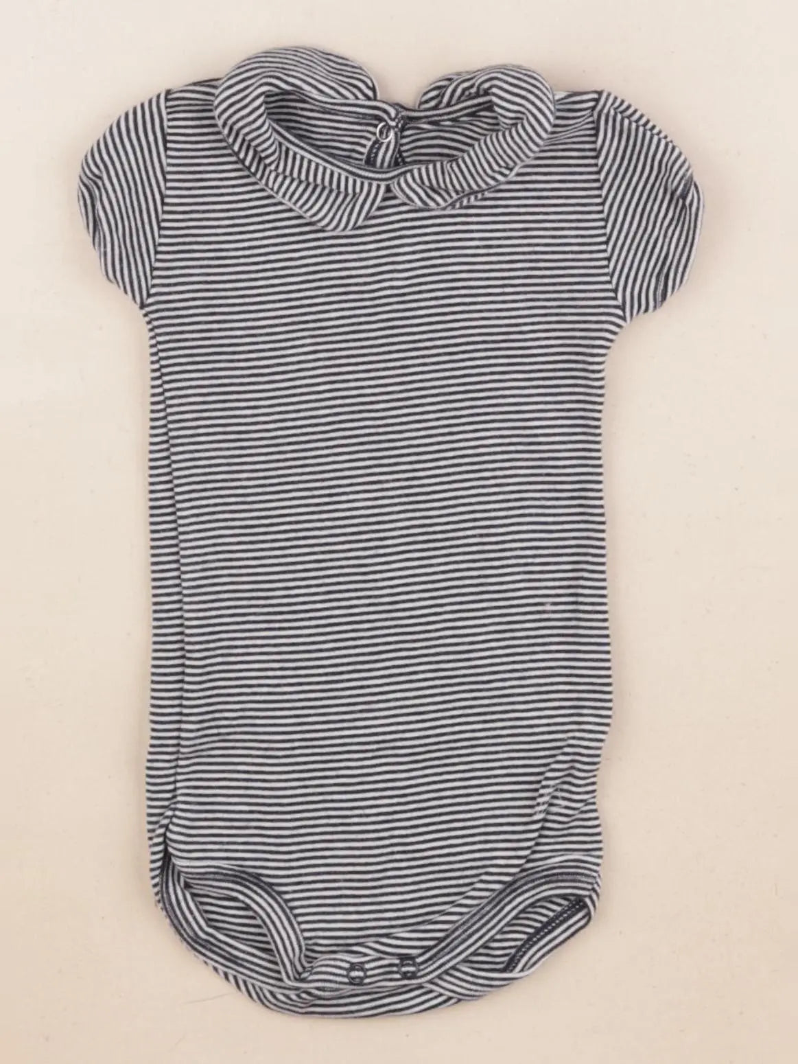 Petit Bateau - body à col bleu - 6 mois