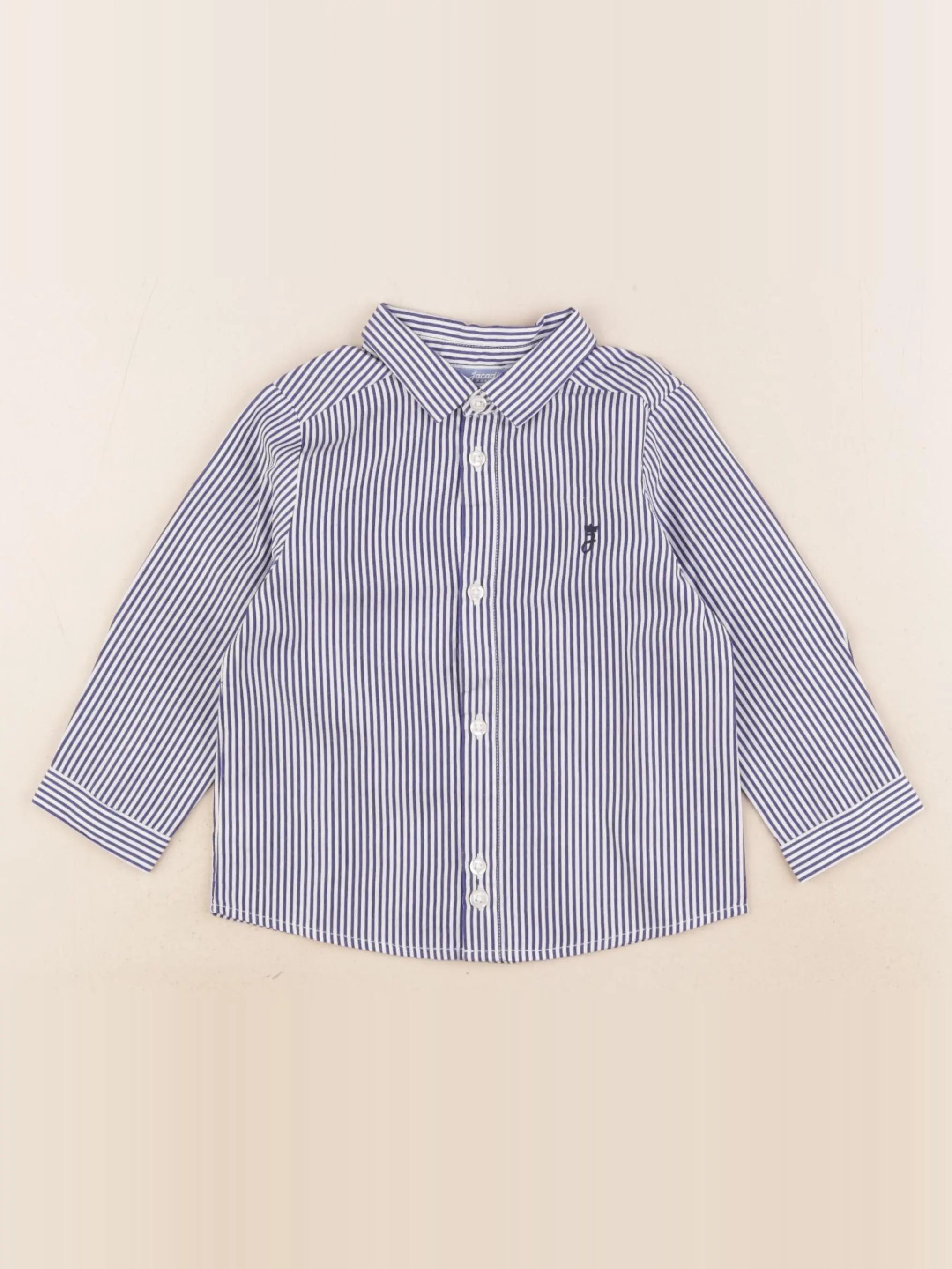 Jacadi - chemise blanc, bleu - 18 mois