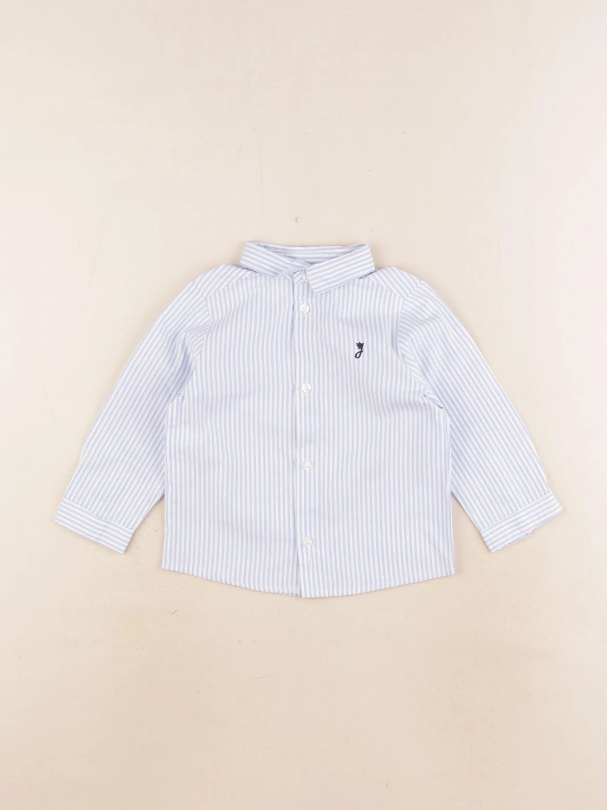 Jacadi - chemise blanc, bleu - 18 mois