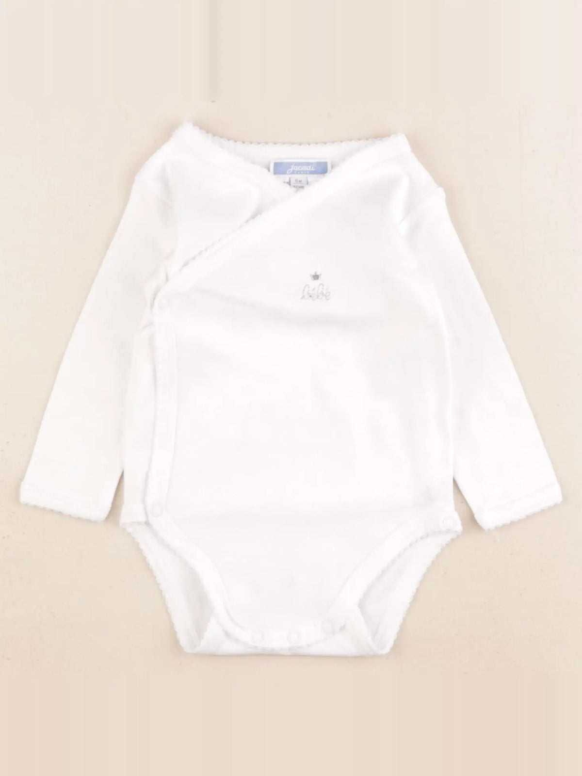 Jacadi - body argent, blanc - 6 mois
