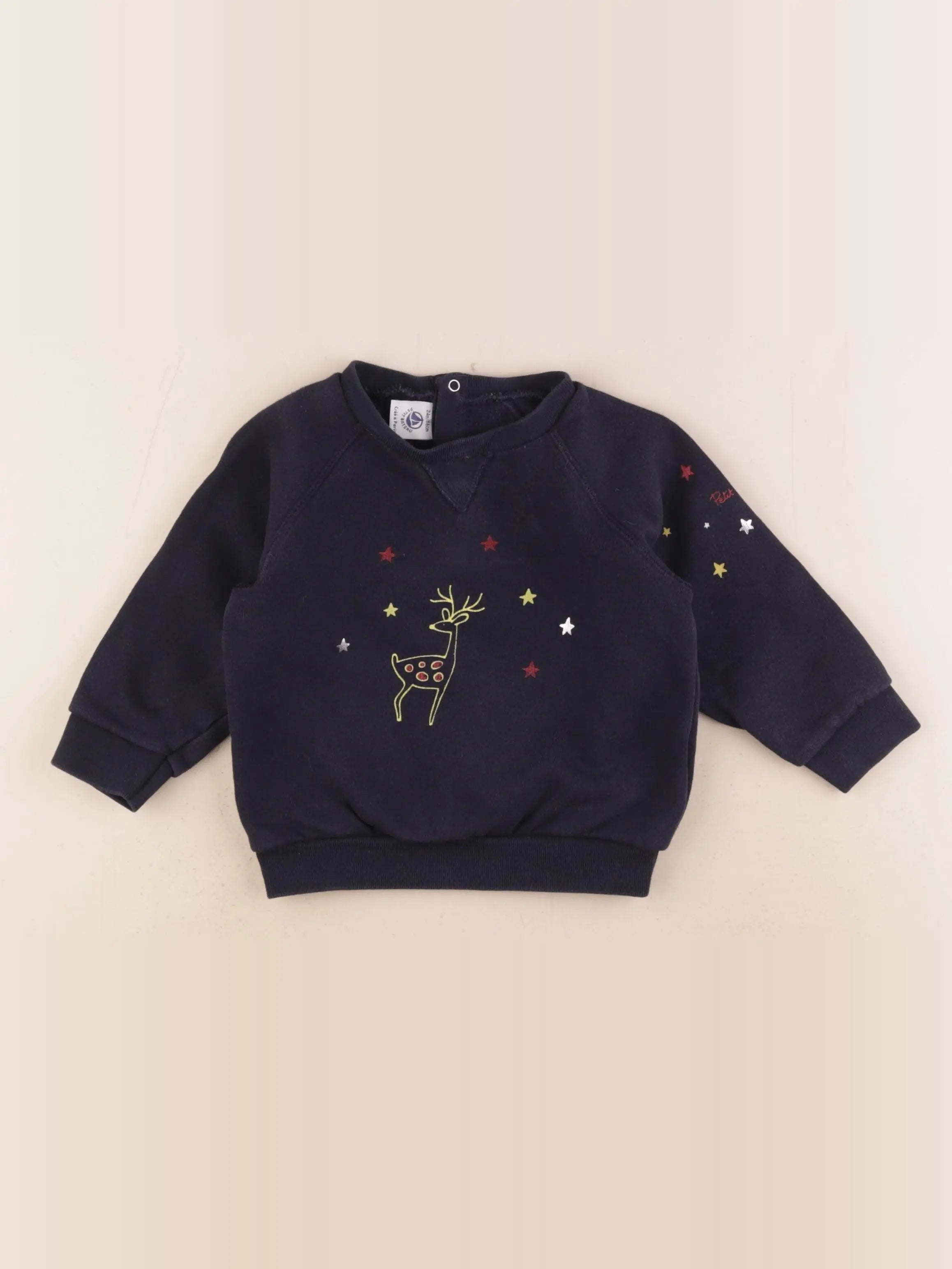 Petit Bateau - sweat bleu - 24 mois