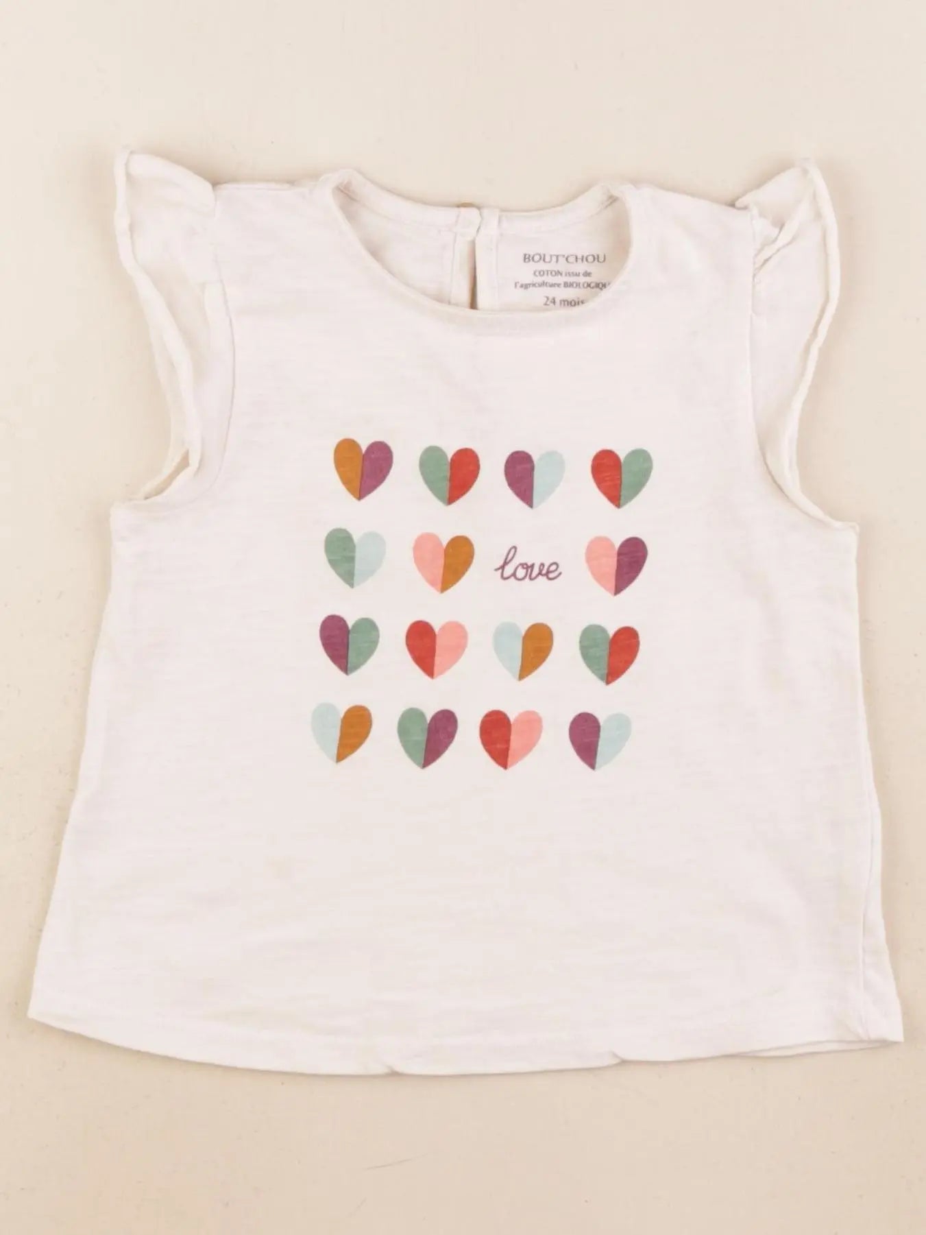Boutchou - tee-shirt beige - 24 mois