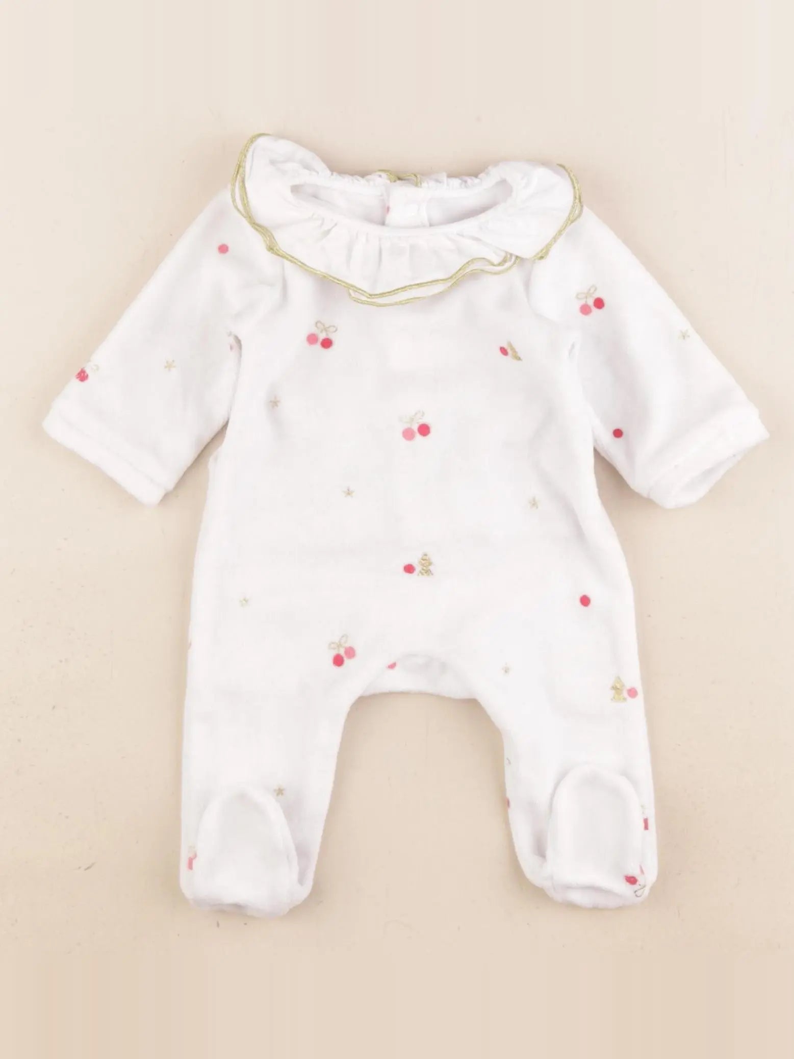 Jacadi - pyjama velours blanc - 1 mois