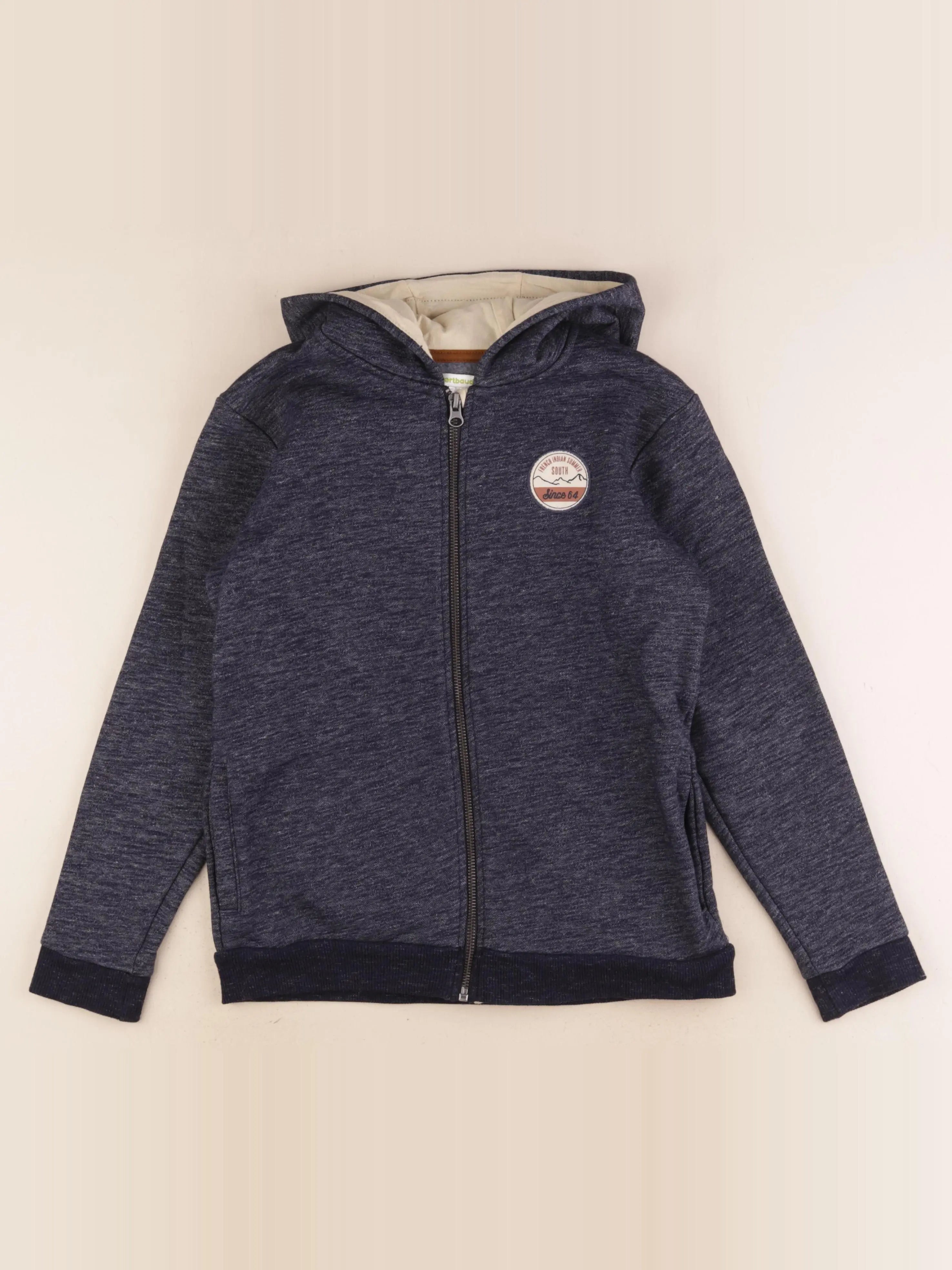 Vertbaudet - sweat imprimé au dos bleu - 12 ans