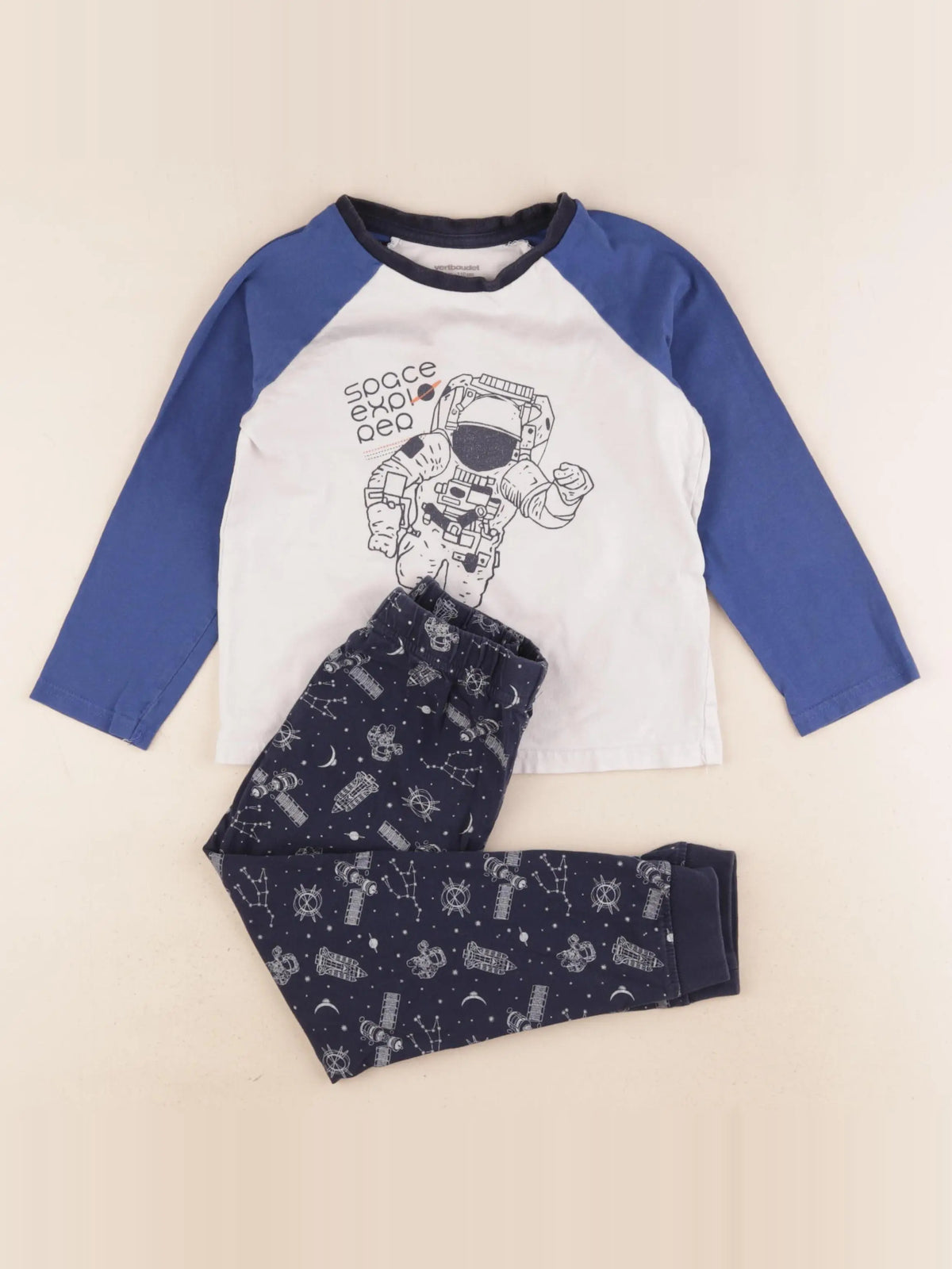 Vertbaudet - pyjama coton bleu - 5 ans