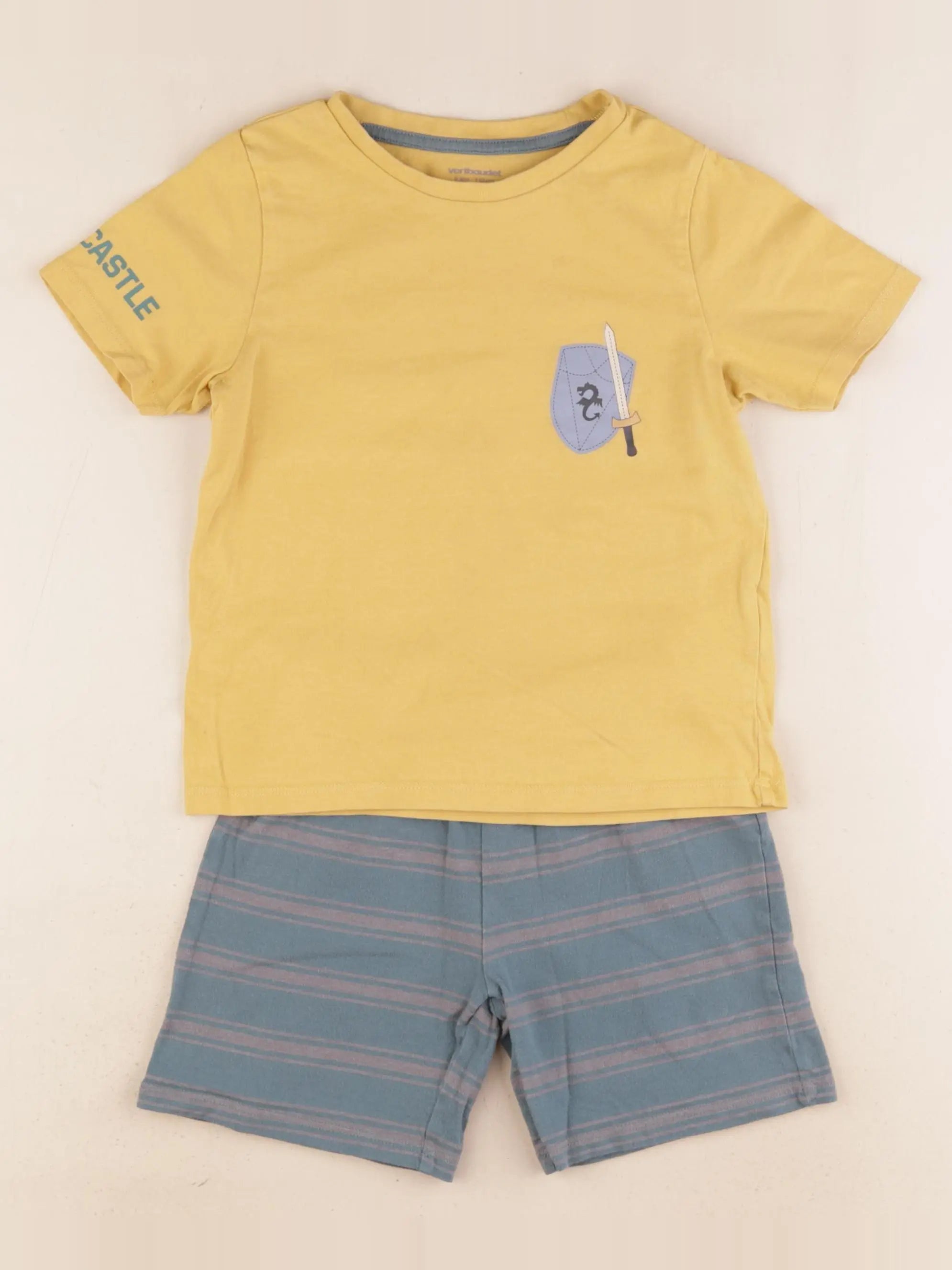 Vertbaudet - pyjama coton bleu, jaune - 5 ans
