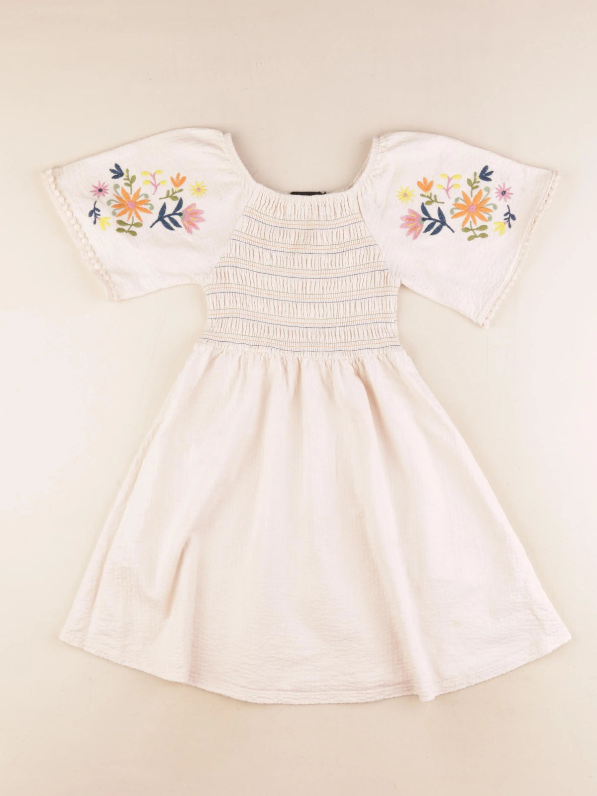 Monoprix - robe beige, multicolore - 8 ans