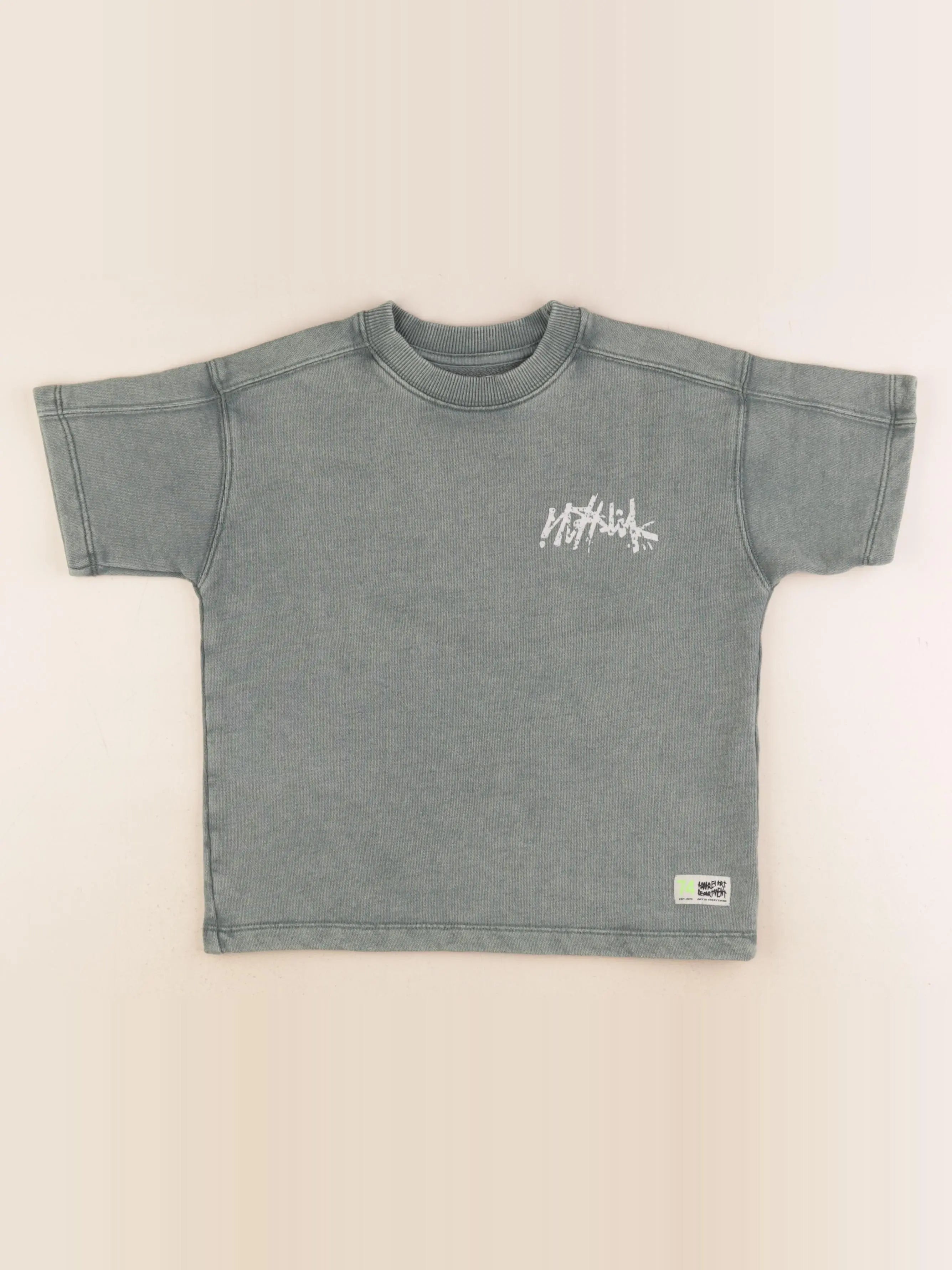 Zara - tee-shirt imprimé au dos vert - 6/7 ans