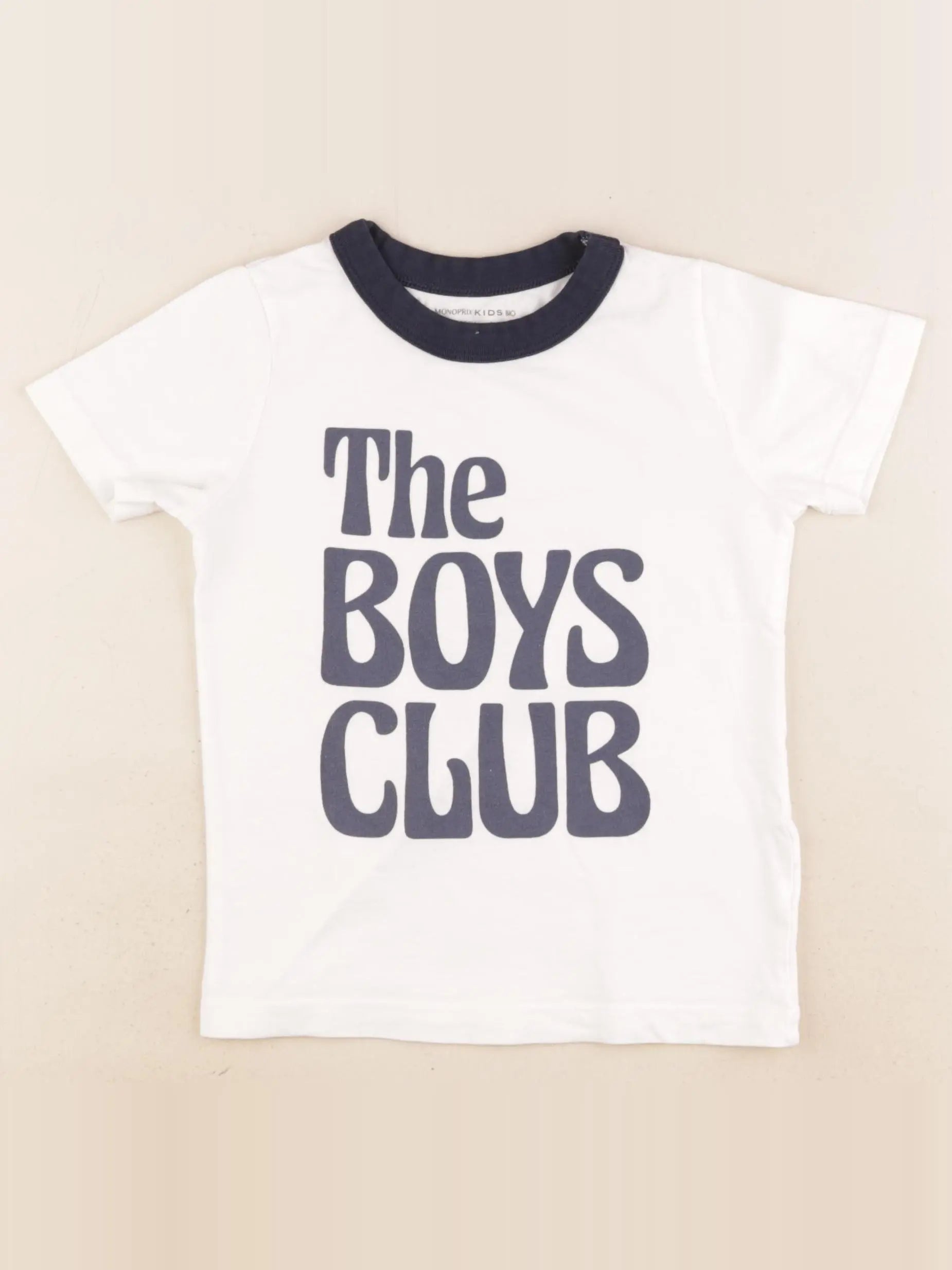 Monoprix - tee-shirt blanc, bleu - 5 ans