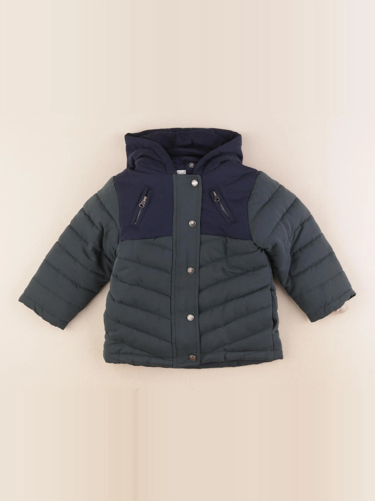 Vertbaudet - manteau vert - 24 mois