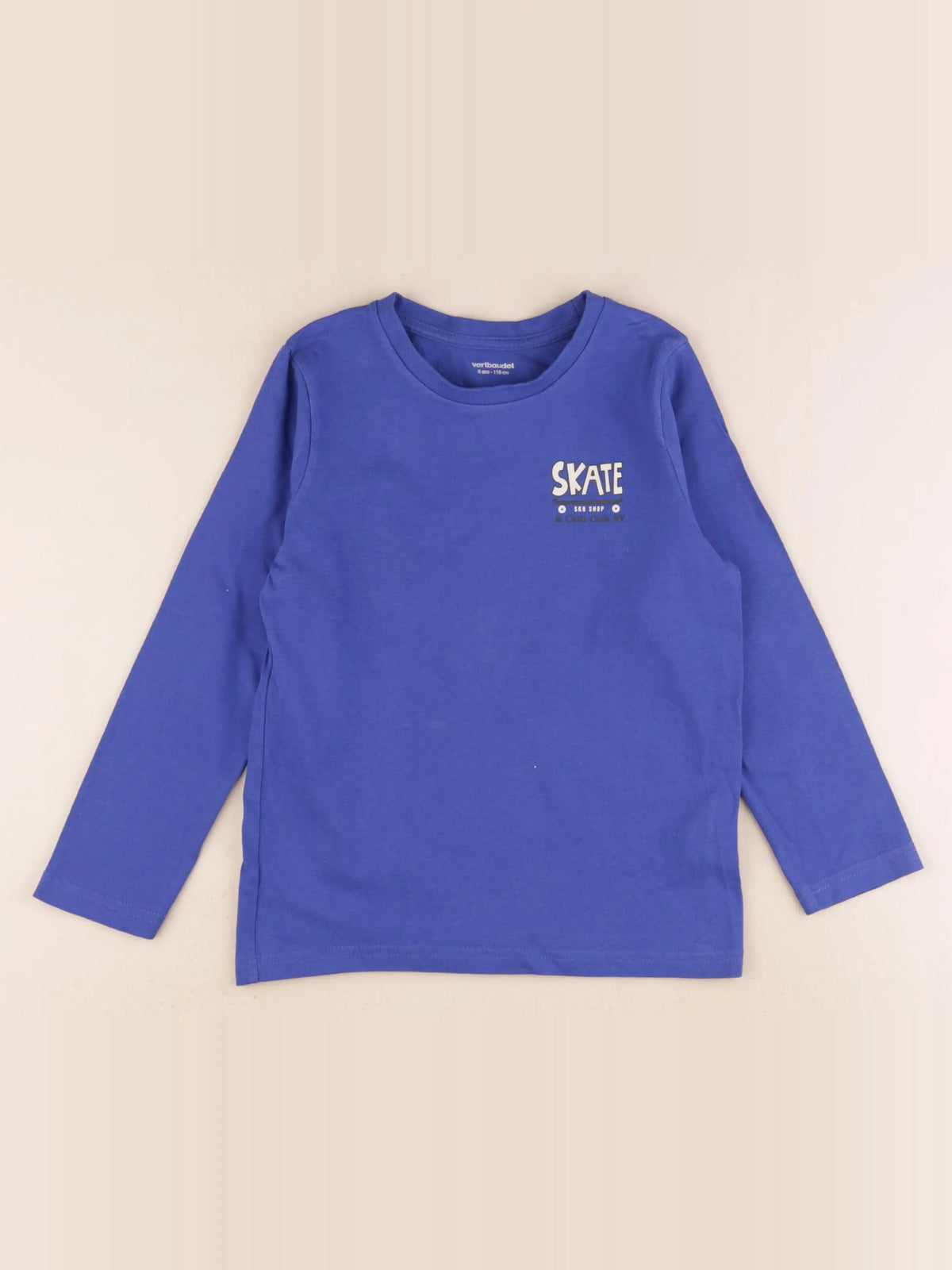 Vertbaudet - tee-shirt bleu - 6 ans