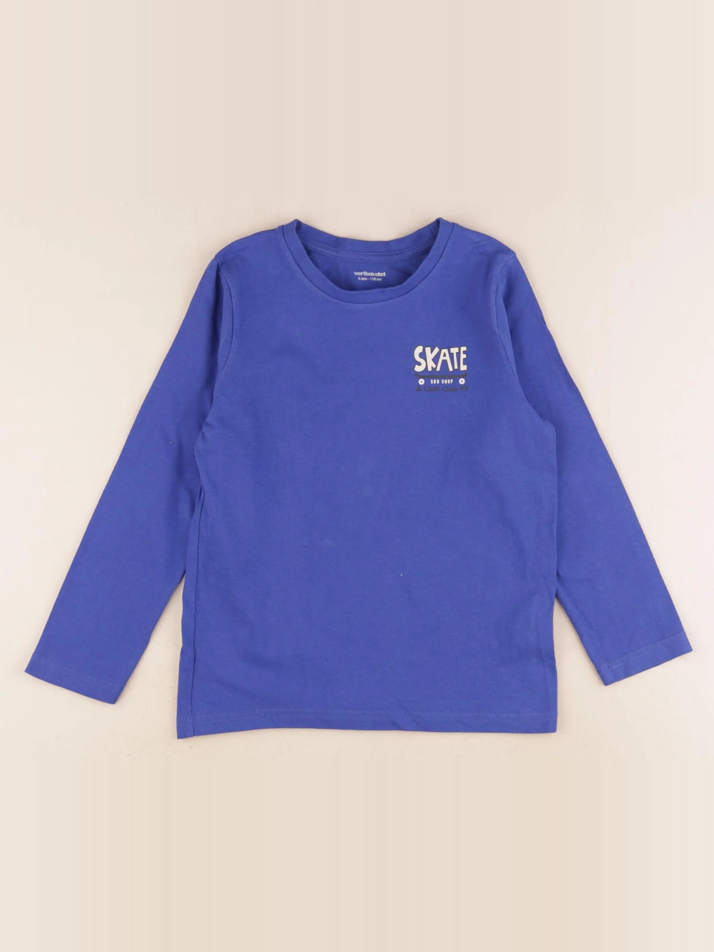 Vertbaudet - tee-shirt bleu - 6 ans