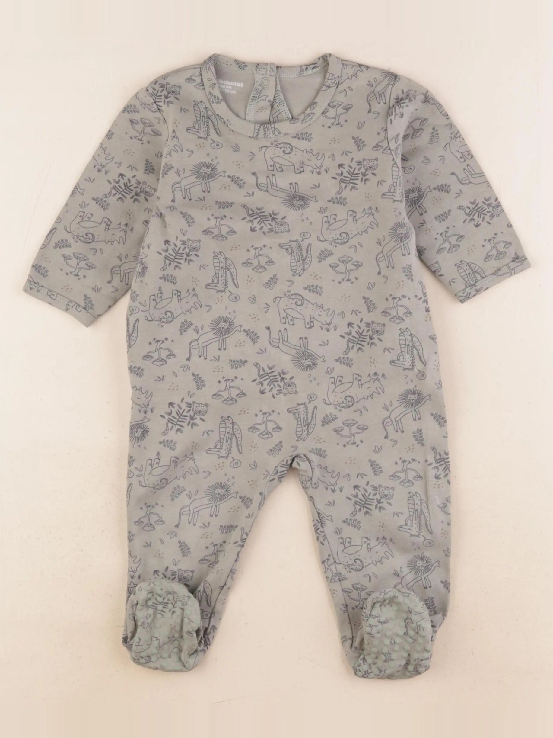 Vertbaudet - pyjama velours vert - 9 mois