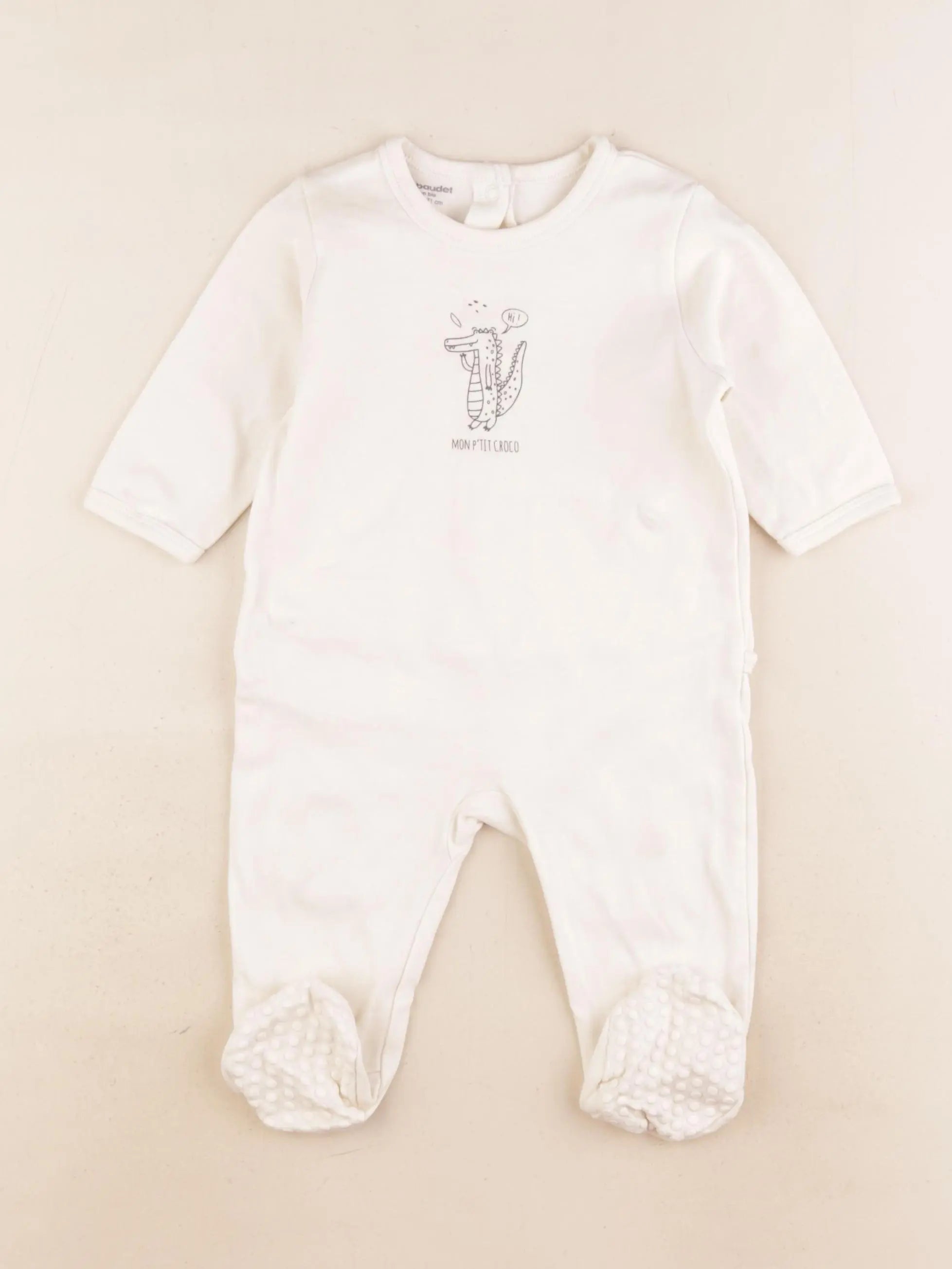 Vertbaudet - pyjama velours blanc - 9 mois