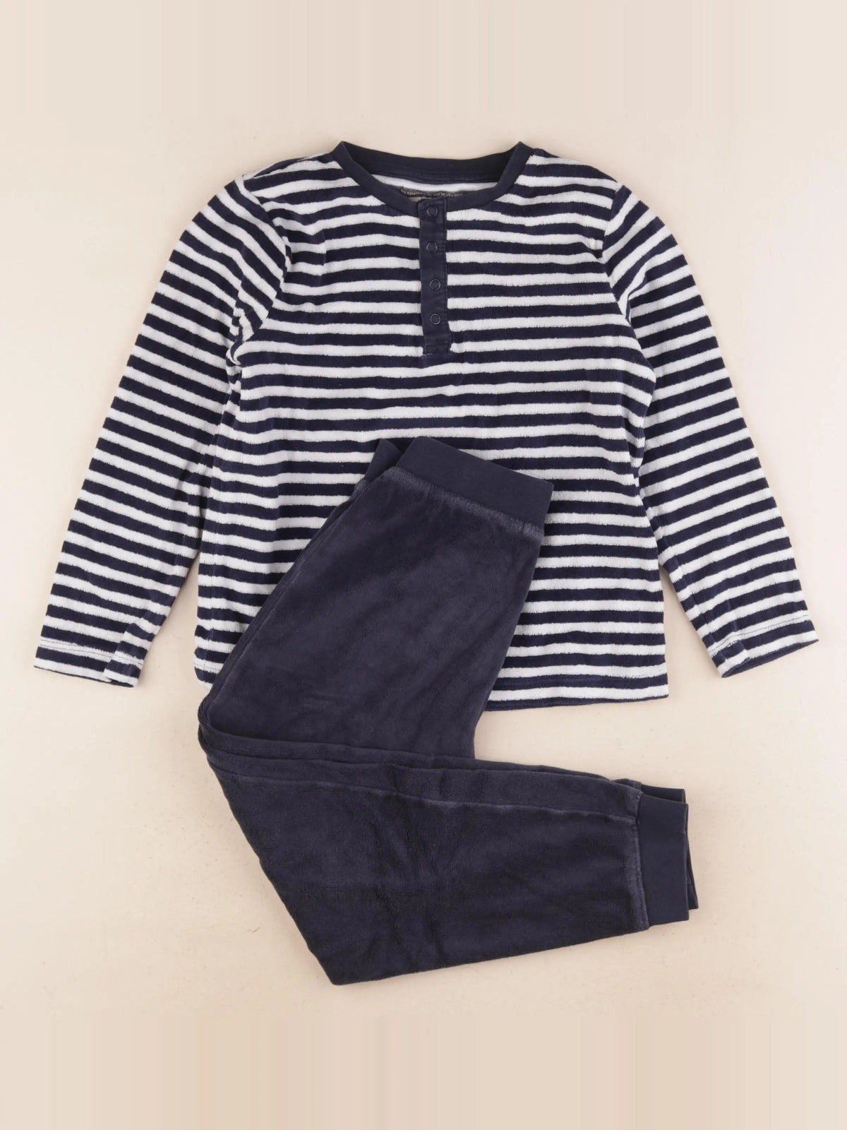 Monoprix - pyjama velours bleu - 6 ans