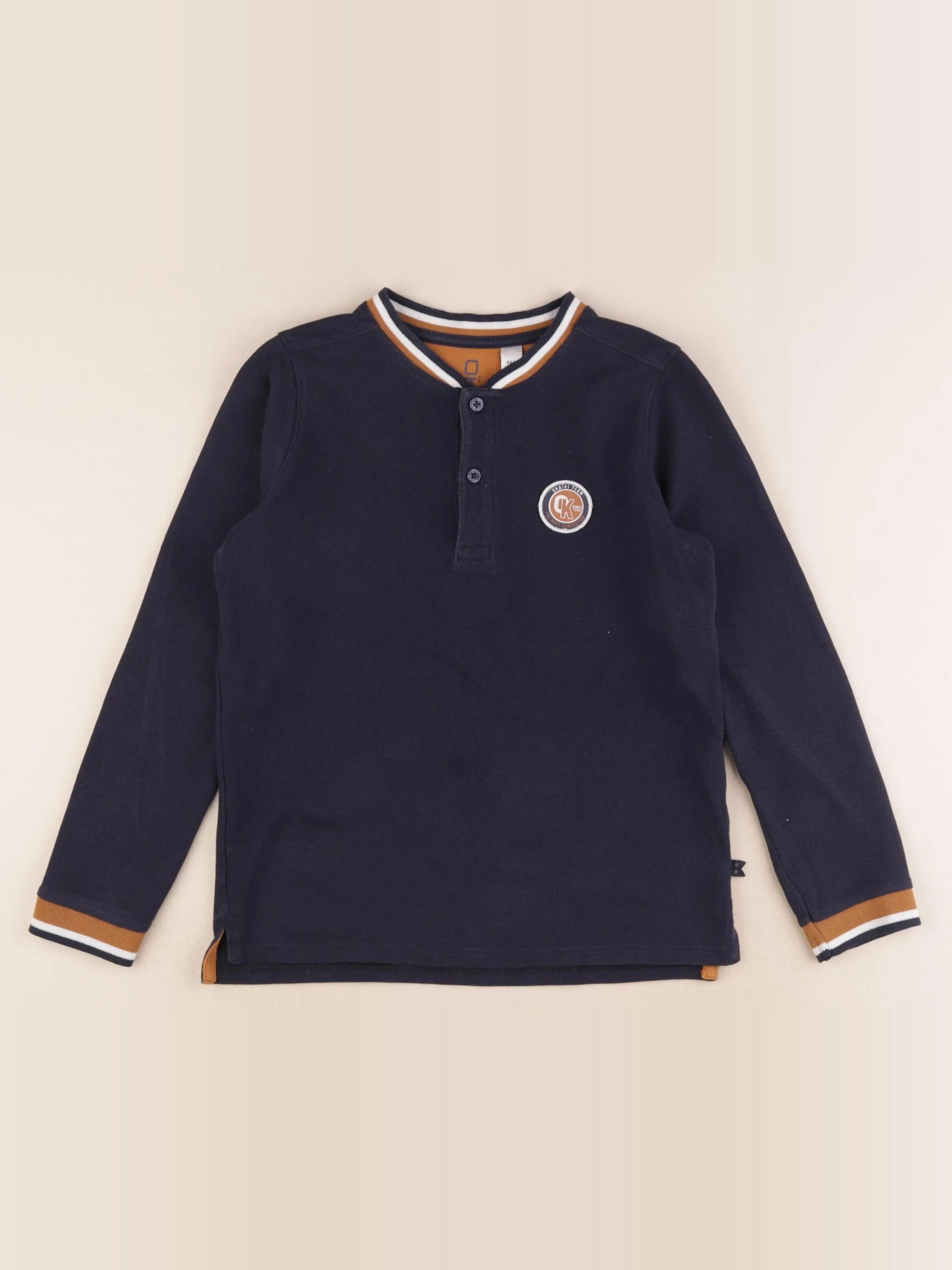 Okaidi - polo bleu - 8 ans