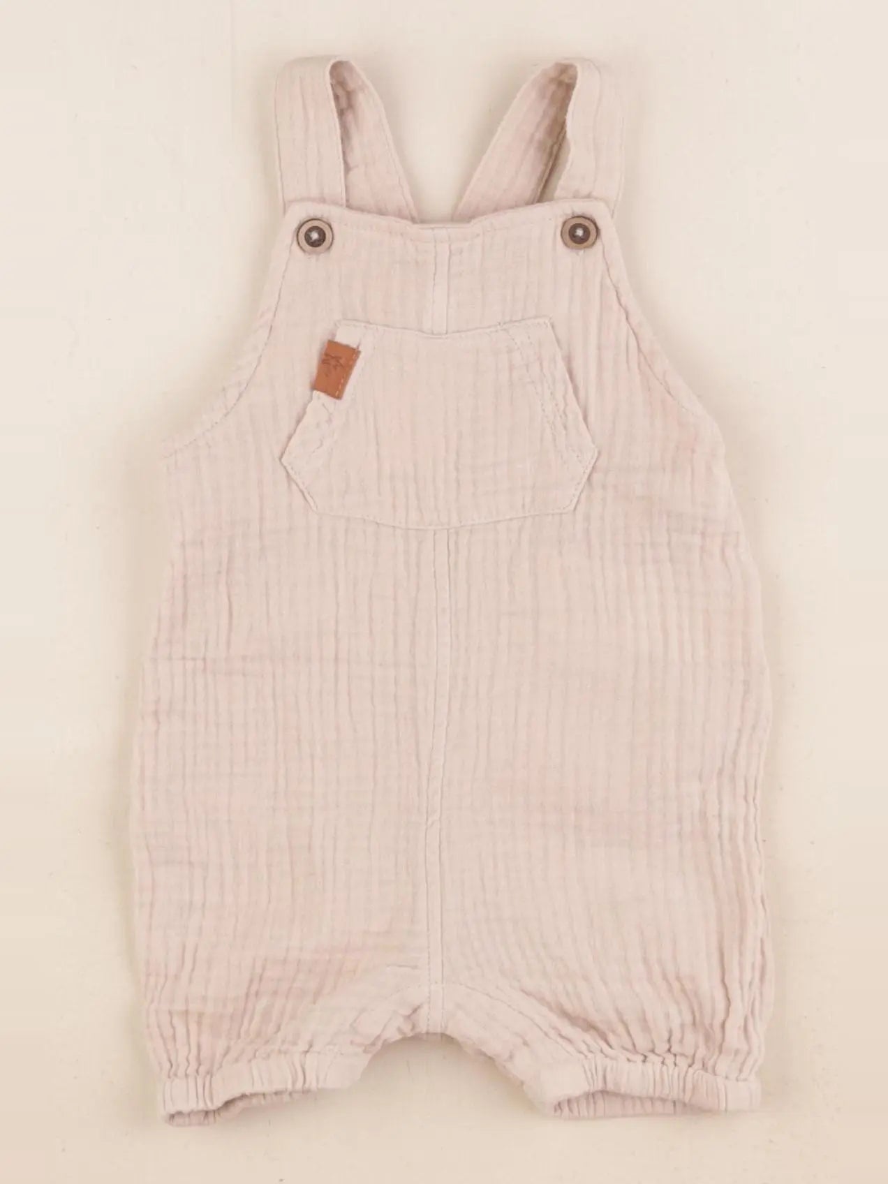 Vertbaudet - salopette beige - 3 mois