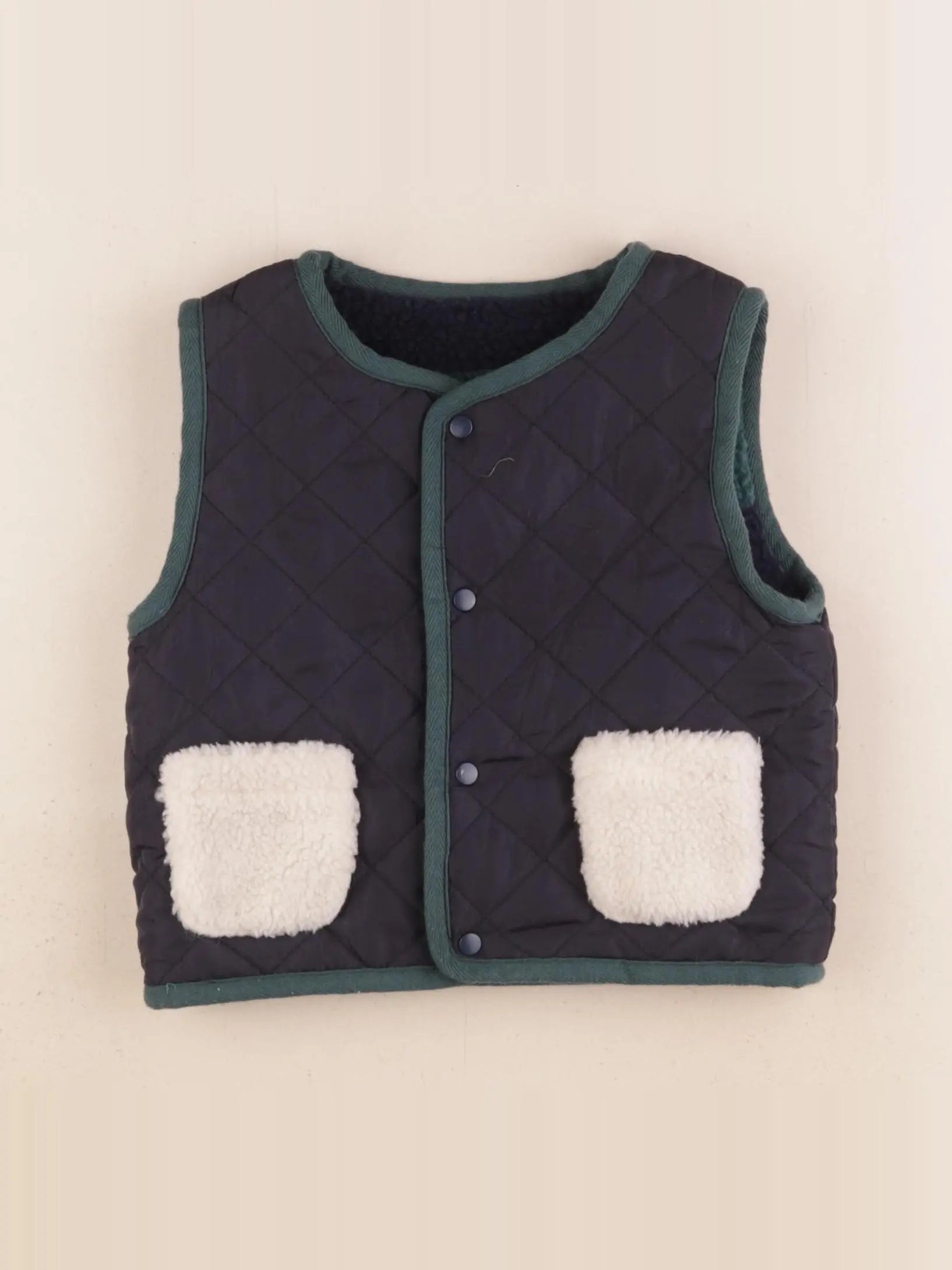 Boutchou - gilet réversible bleu - 36 mois