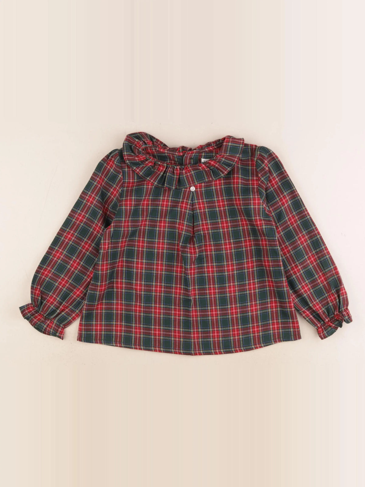 Lola Palacios - blouse vert, rouge - 3 ans