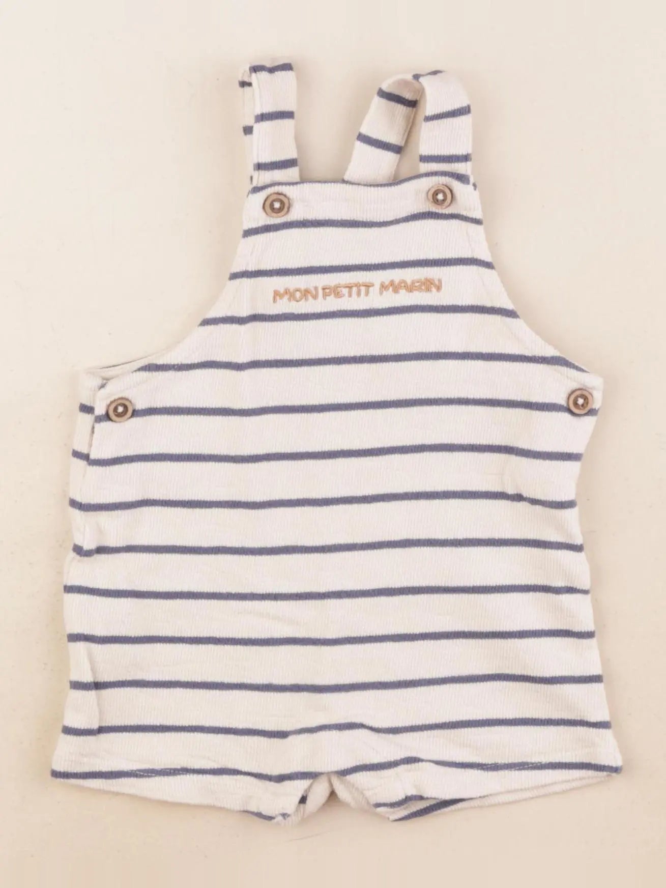 Vertbaudet - combinaison bleu, beige - 9 mois