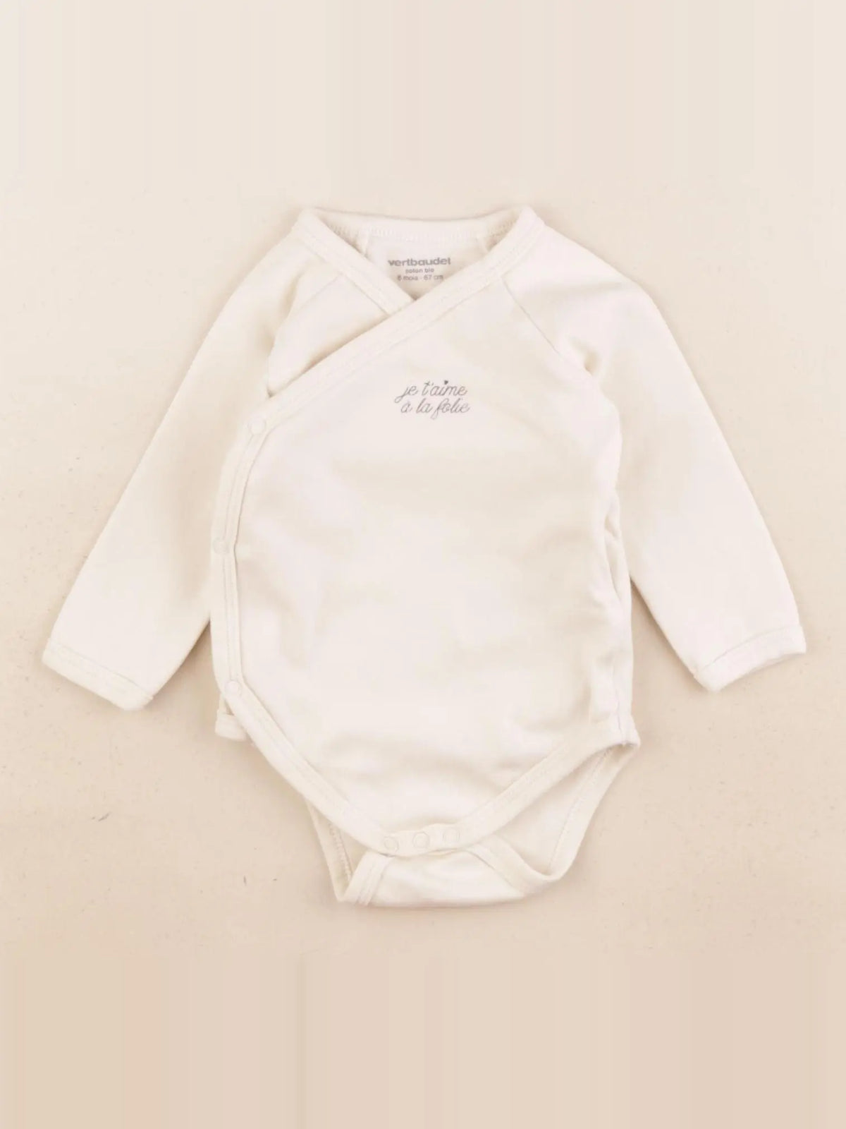 Vertbaudet - body beige - 6 mois