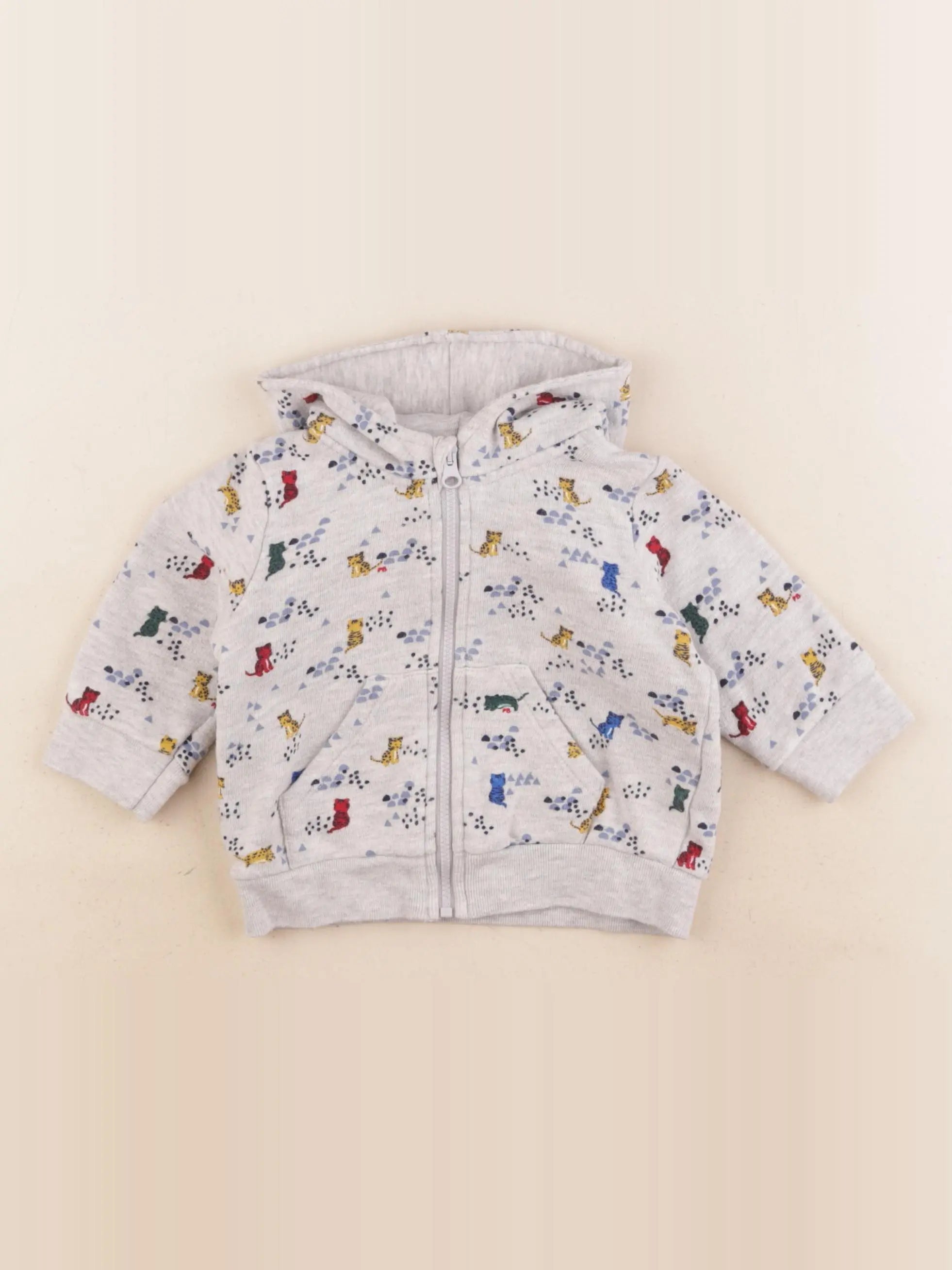 Petit Bateau - sweat gris - 6 mois