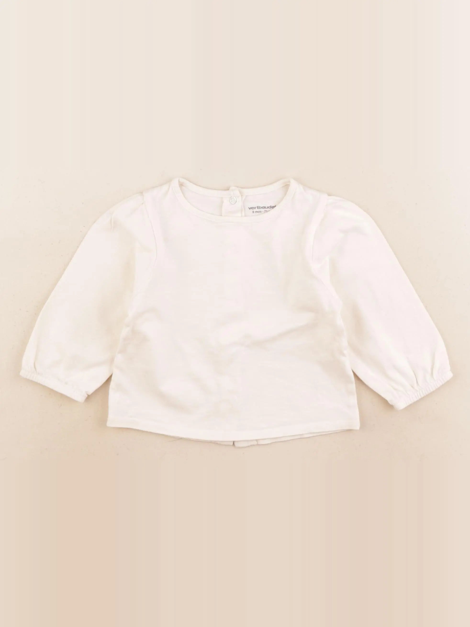 Vertbaudet - tee-shirt beige - 9 mois