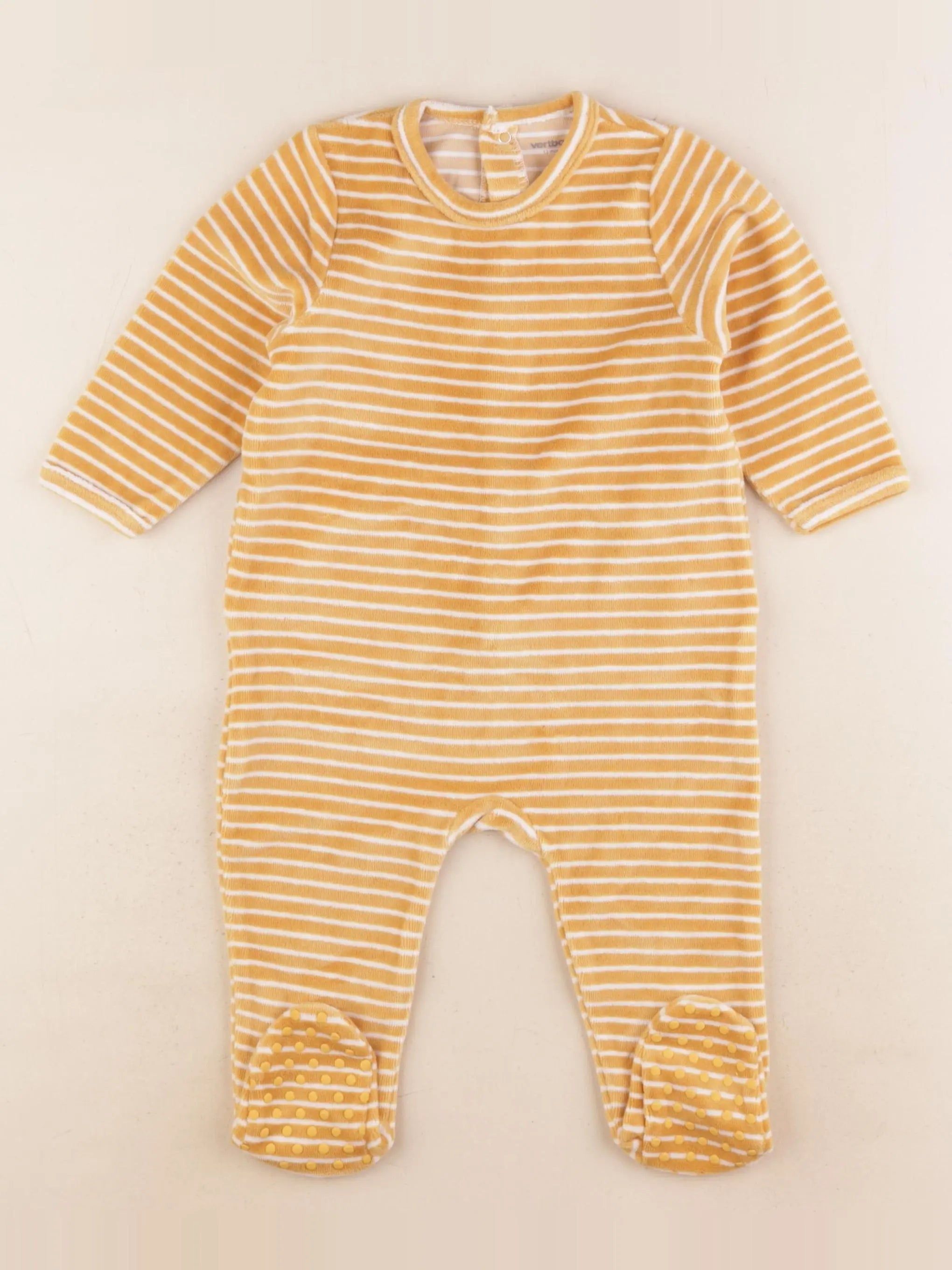 Vertbaudet - pyjama velours jaune - 12 mois