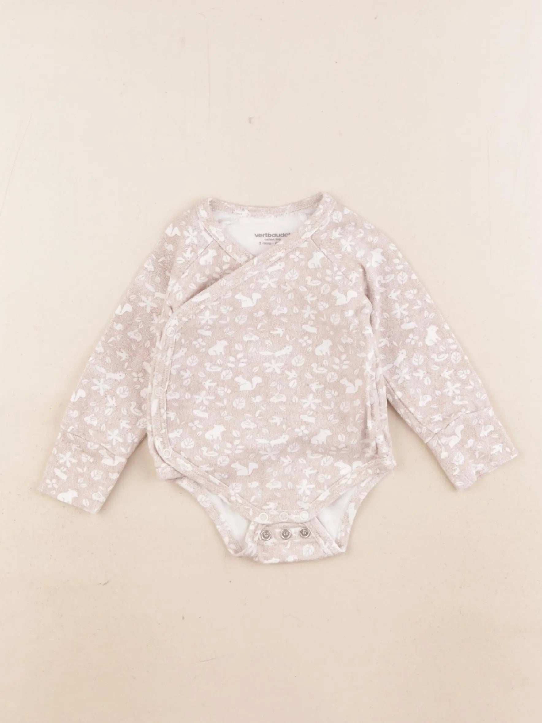 Vertbaudet - body marron - 3 mois