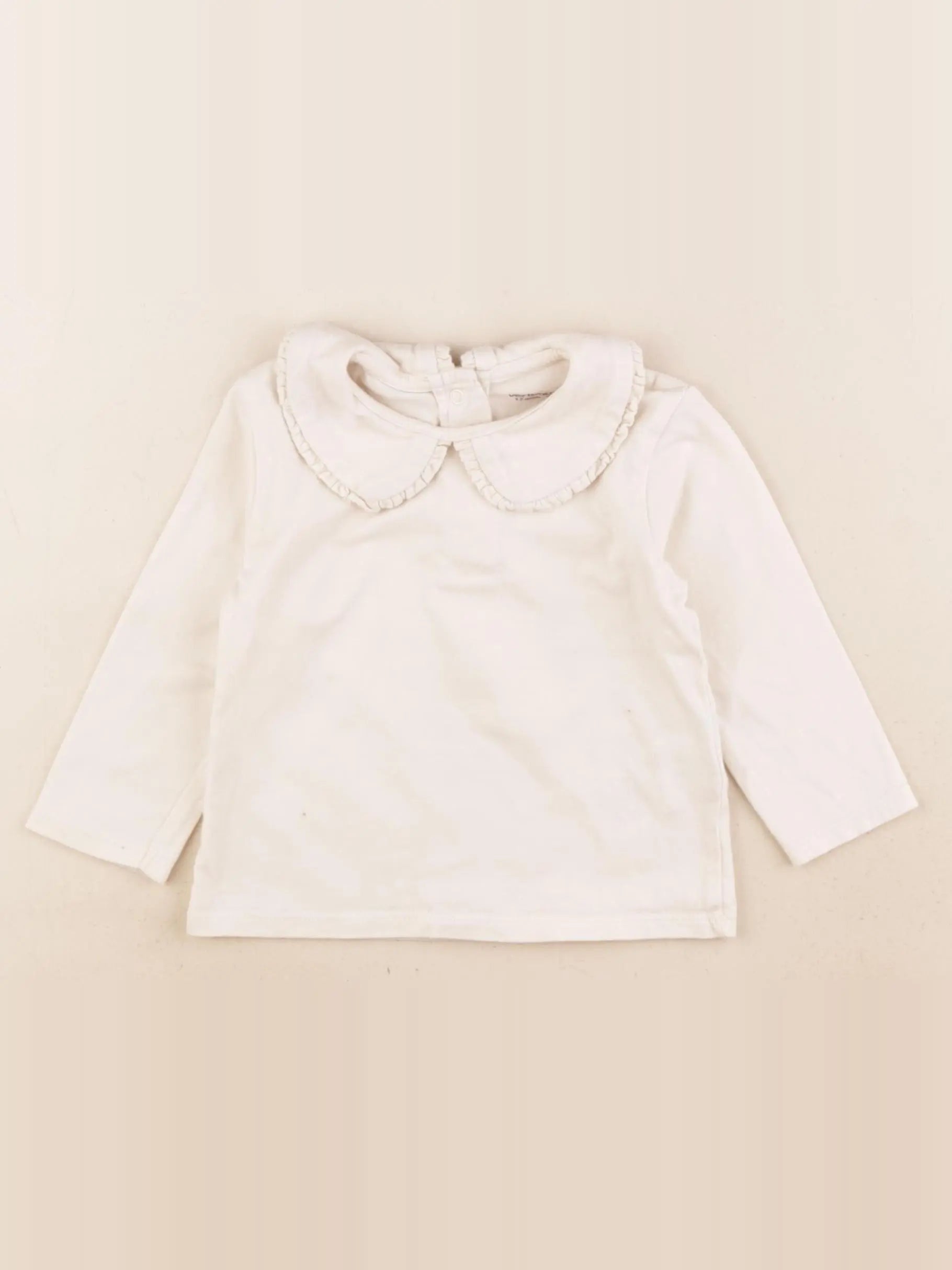 Vertbaudet - tee-shirt coton beige - 12 mois