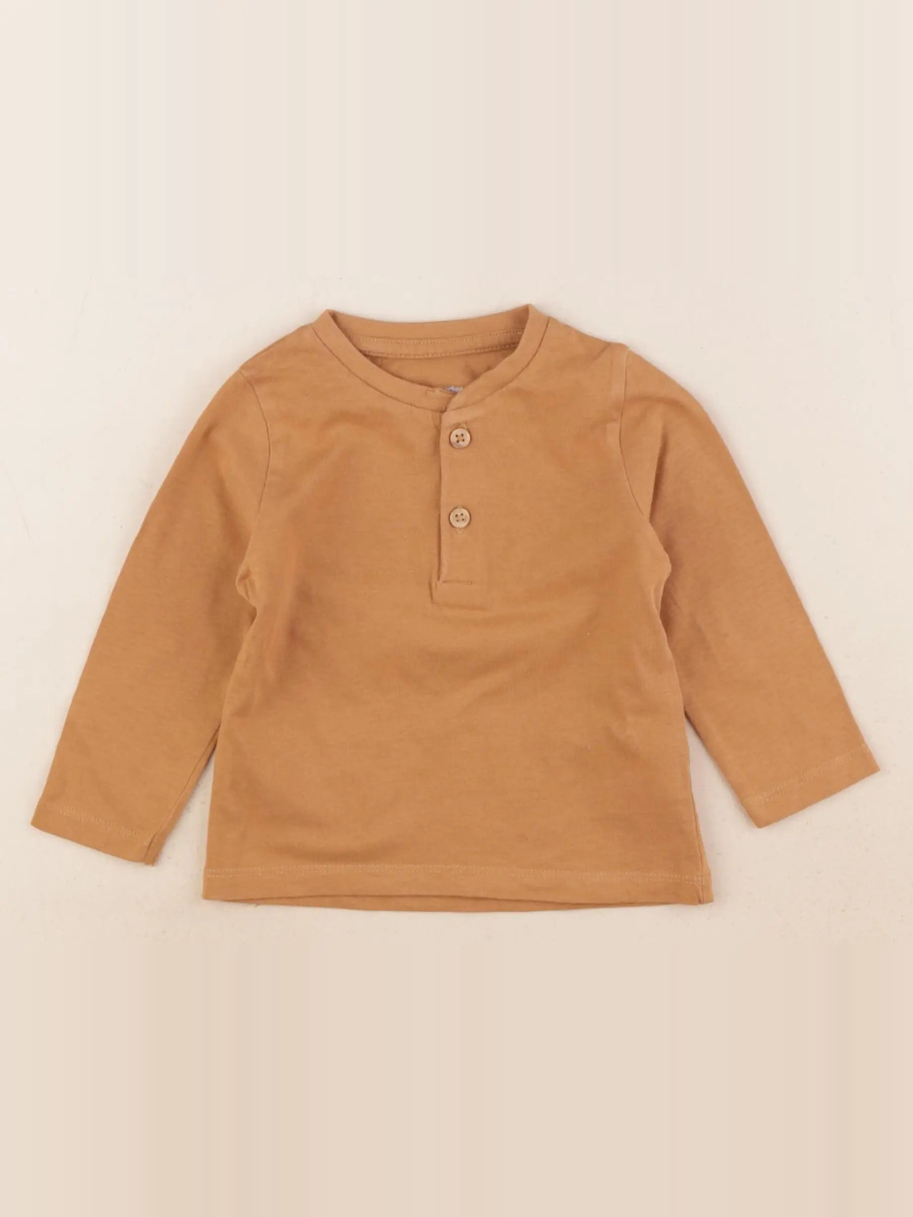 Vertbaudet - tee-shirt coton marron - 12 mois