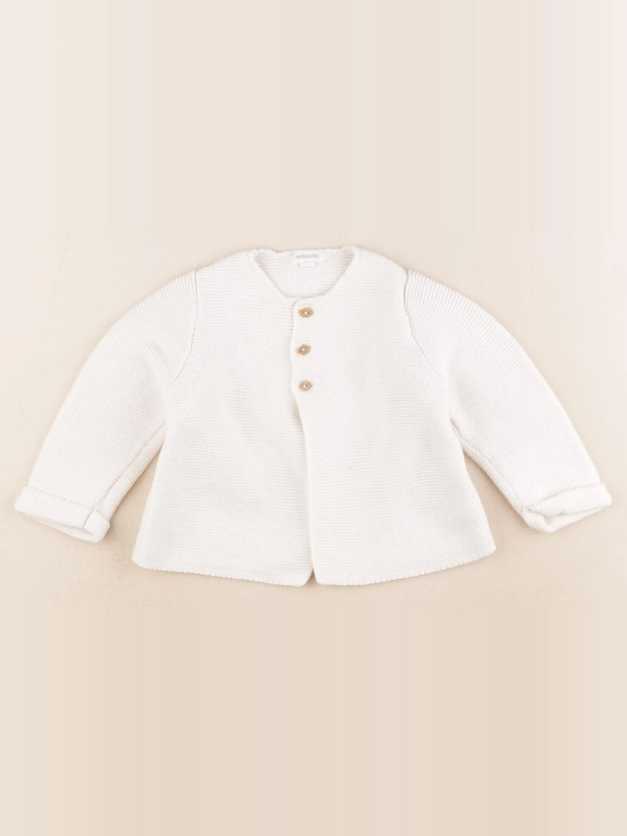 Vertbaudet - gilet beige - 12 mois