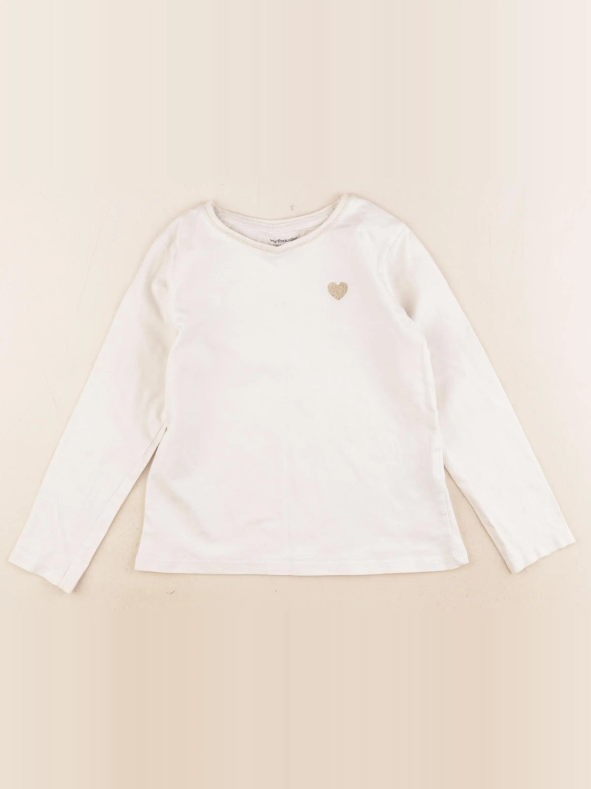 Vertbaudet - tee-shirt beige - 5 ans